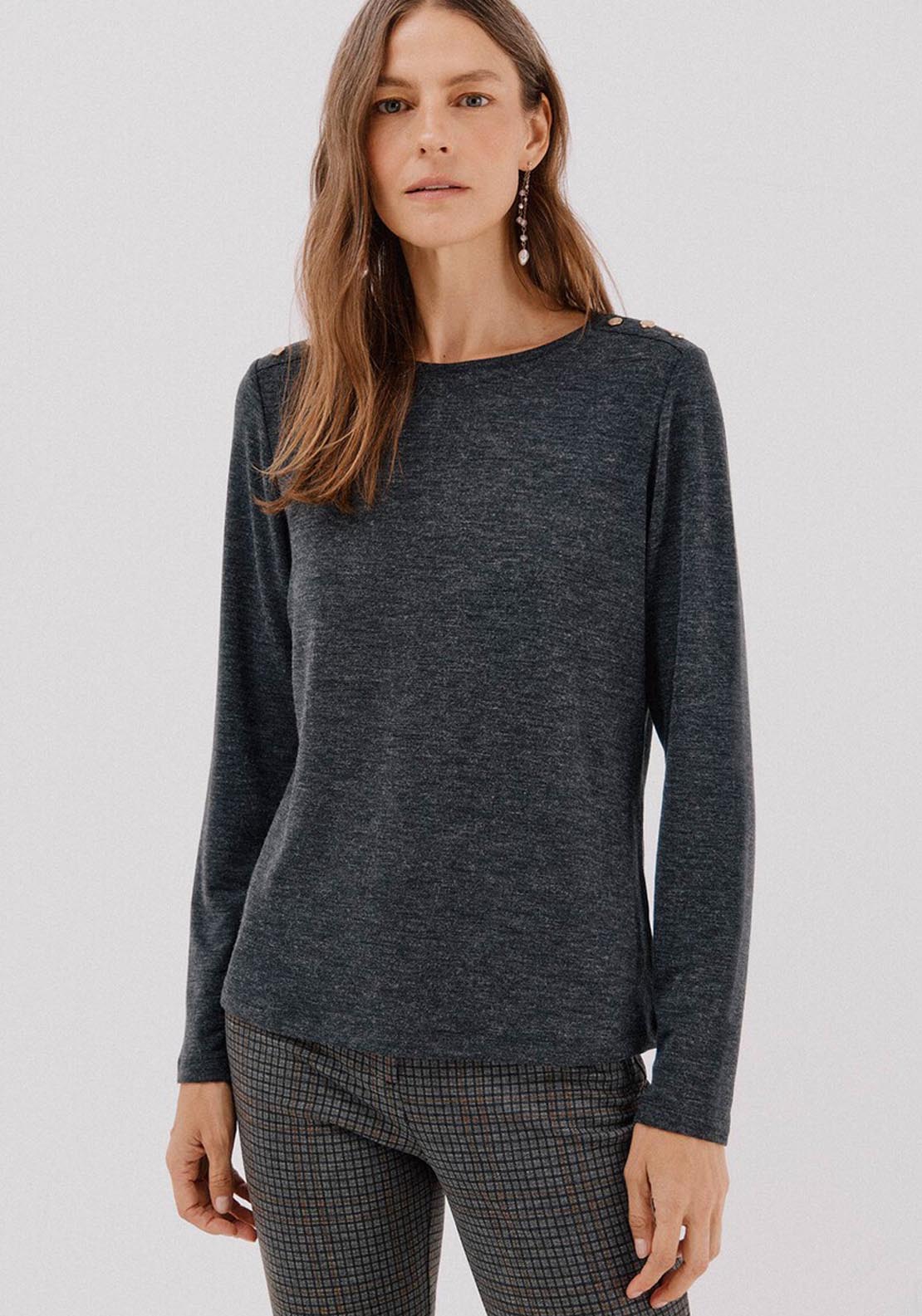 Buttons Box Shirt - Dark Grey