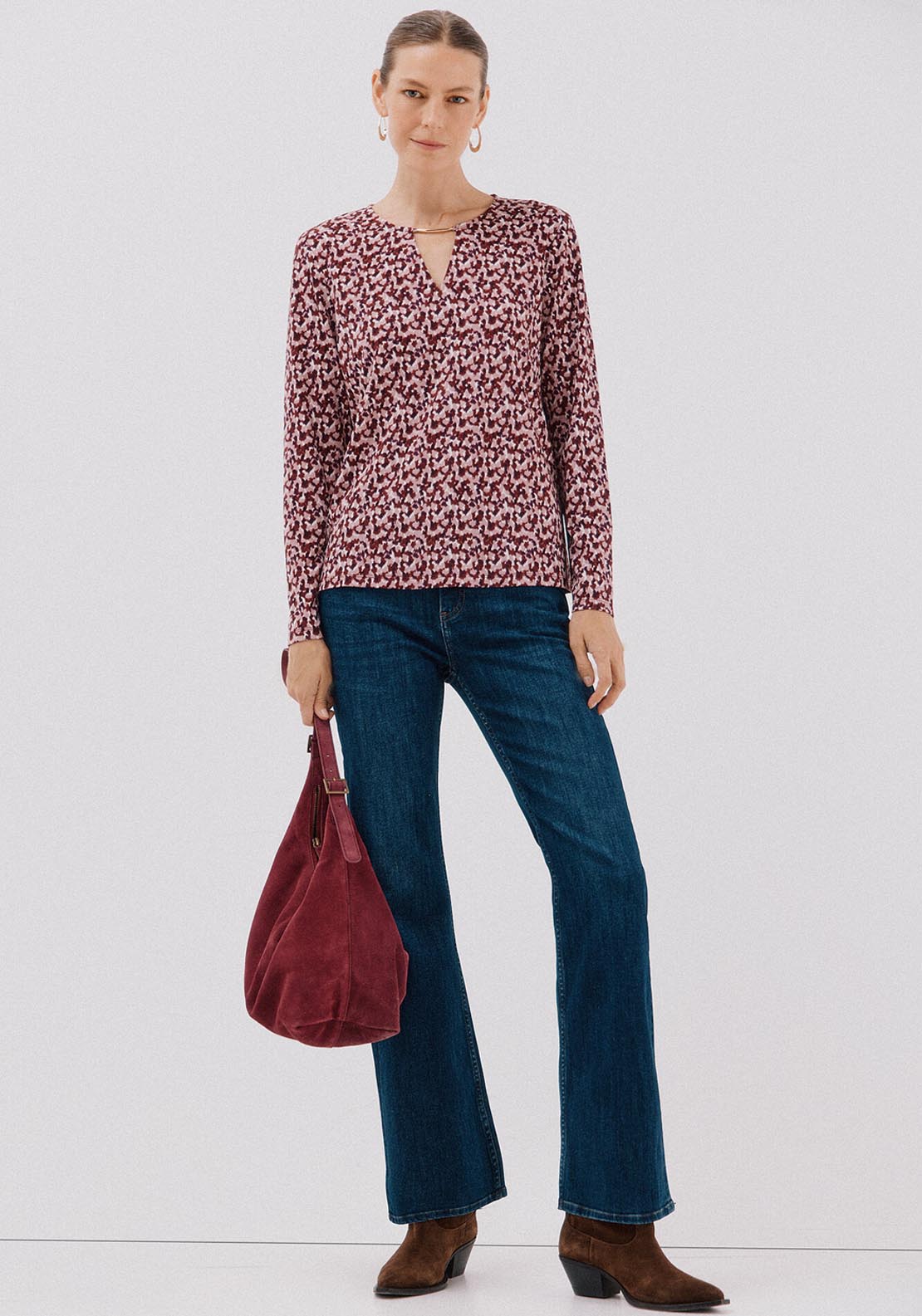 Cortefiel Gold Piece Neckline Top - Multicolour 5 Shaws Department Stores