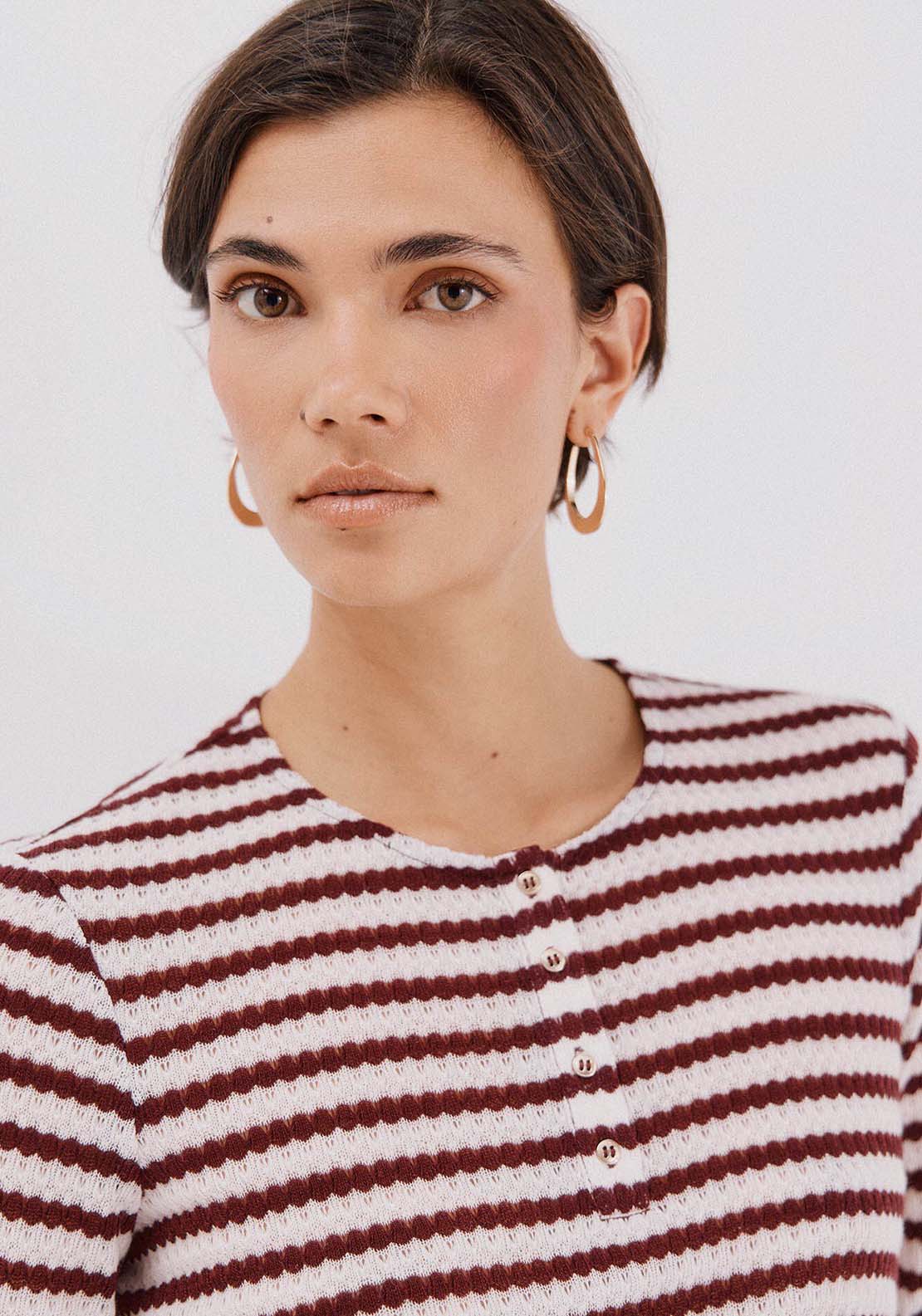 Striped Structured Top - Red