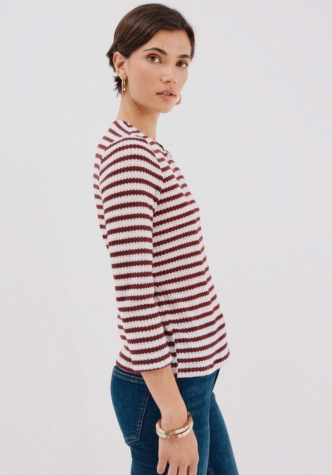 Striped Structured Top - Red
