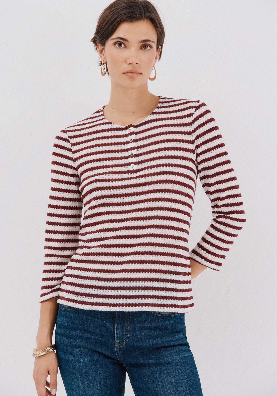 Striped Structured Top - Red