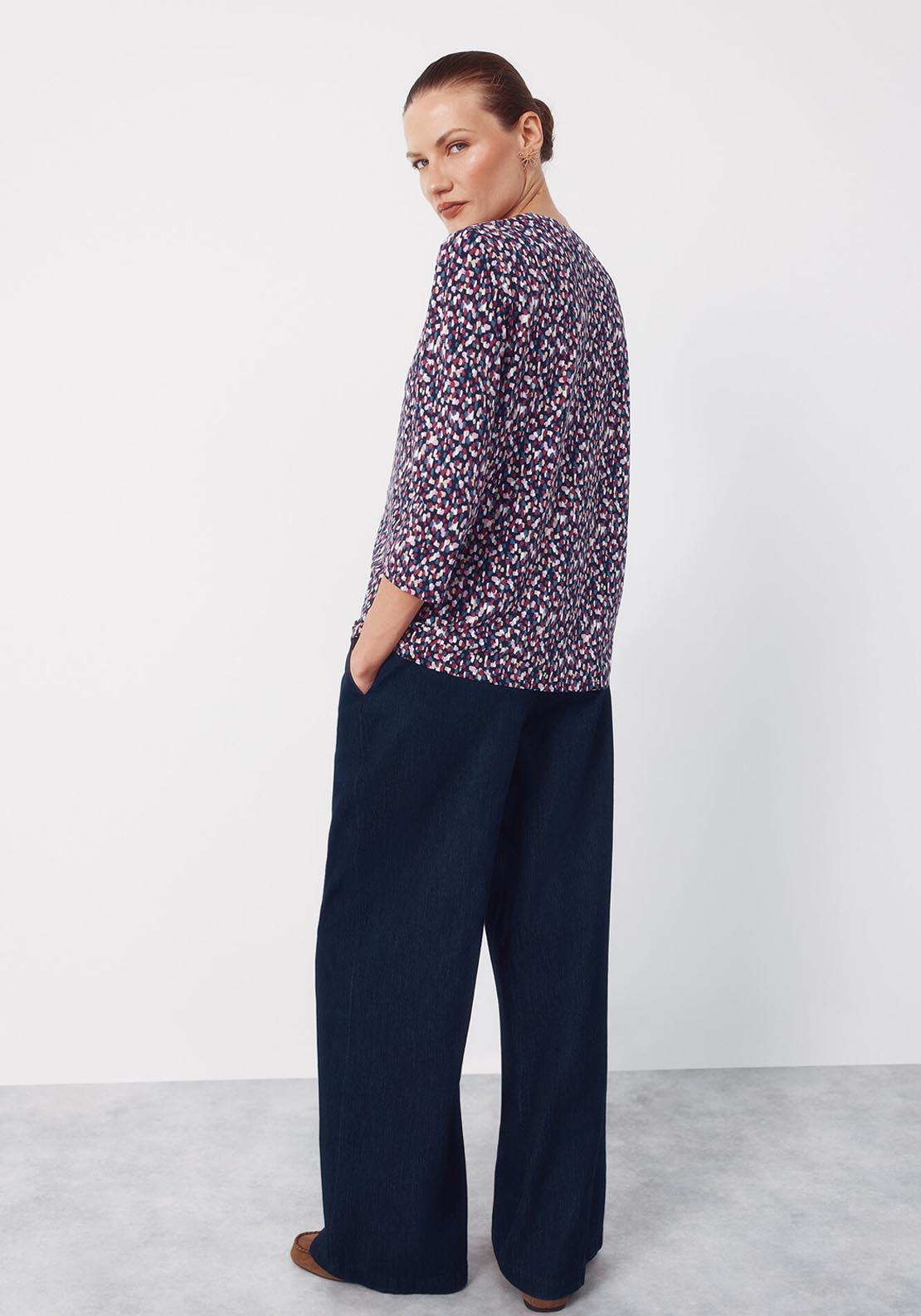 Basic Top With Mandarin Collar - Multicolour
