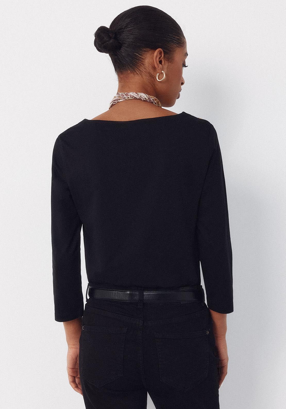 Essential Boat Neck T Shirt - Black