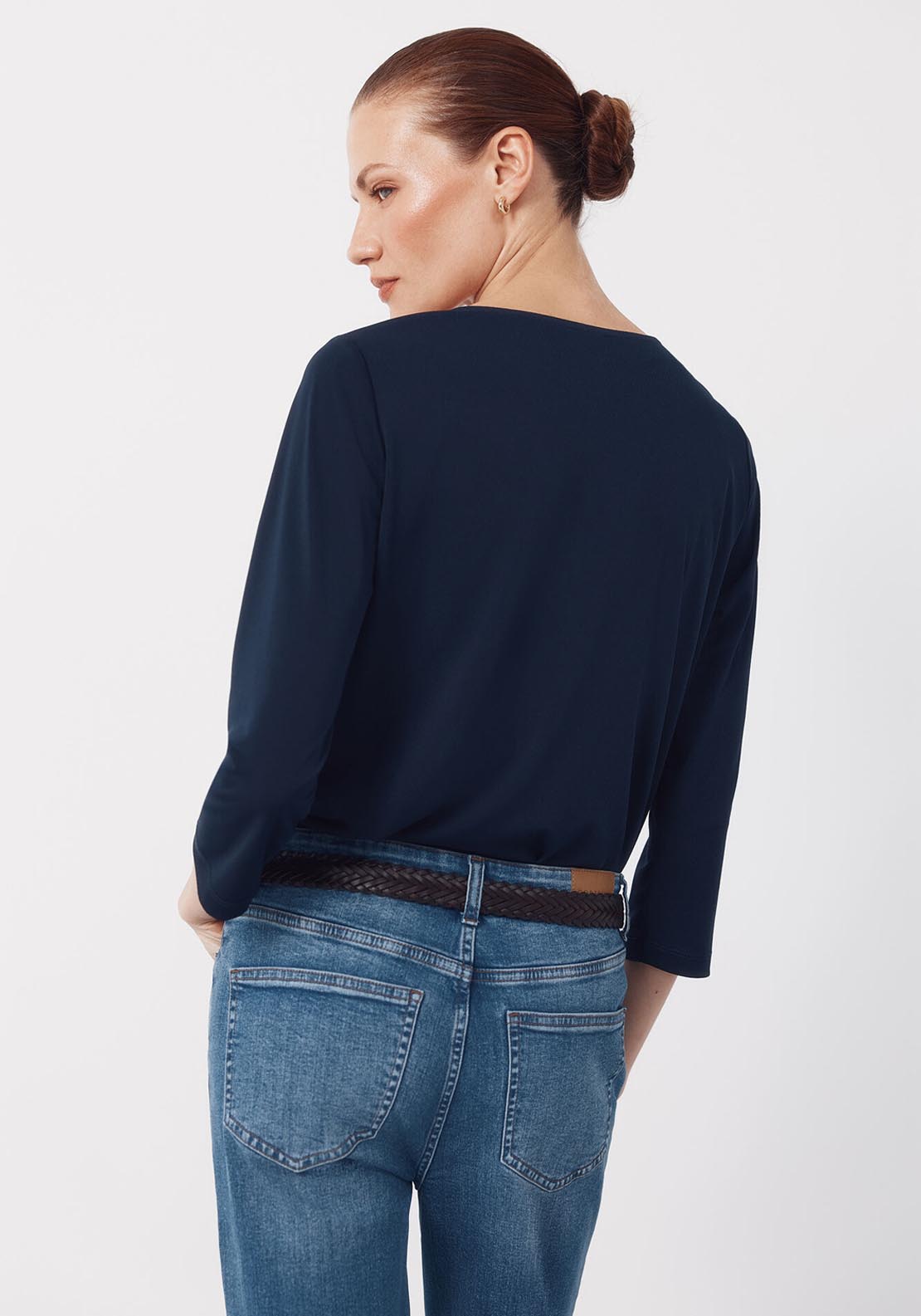 V NeckTop With Buttons - Blue