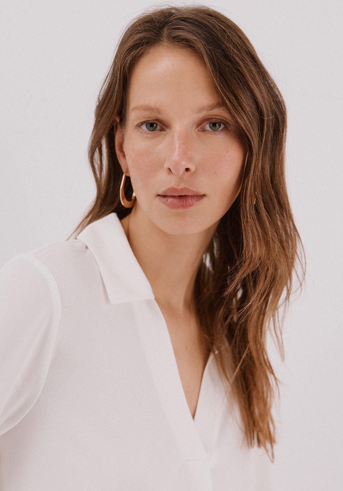 Polo Shirt Neck T-Shirt - Cream