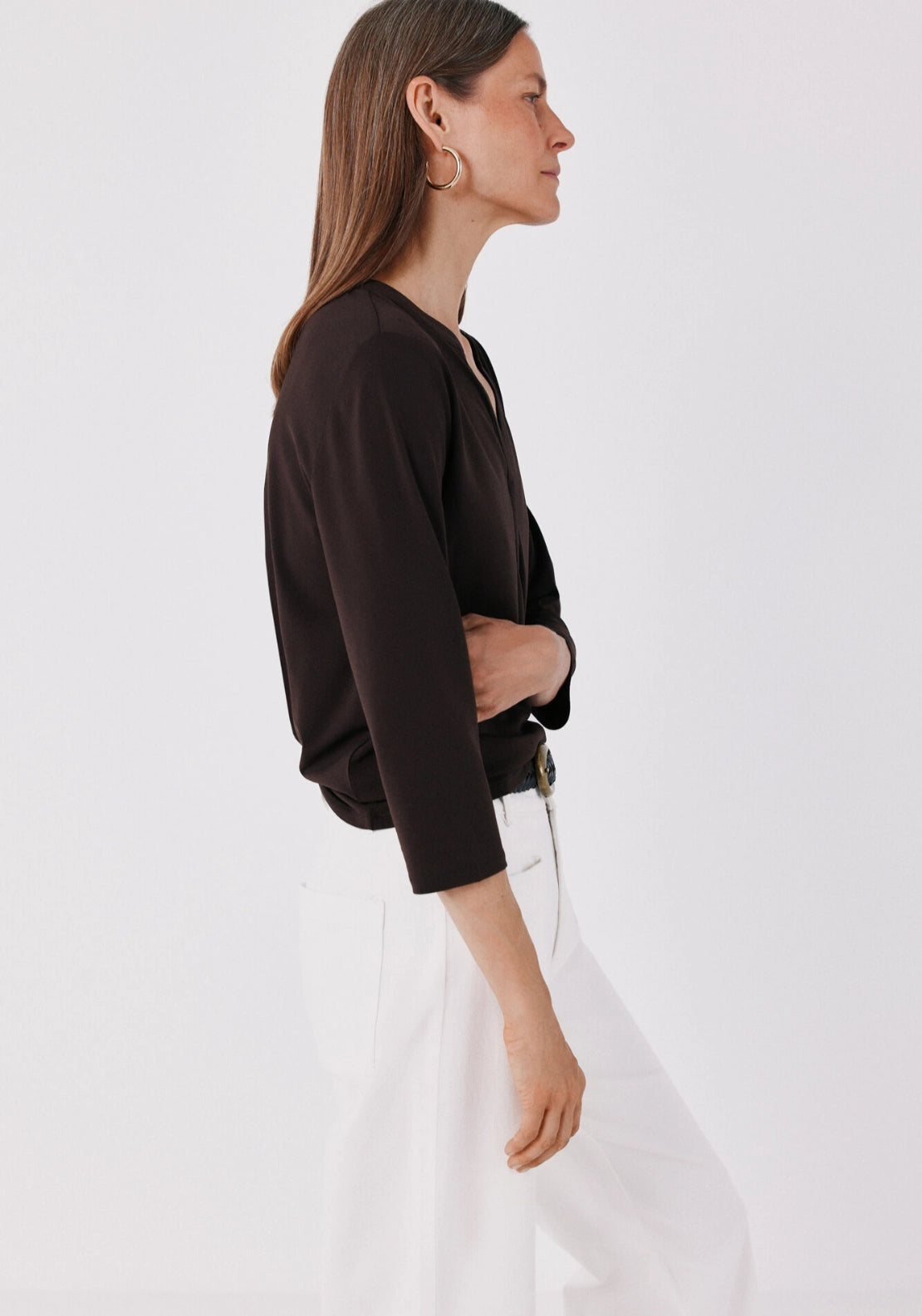 Henley T-Shirt - Dark Brown