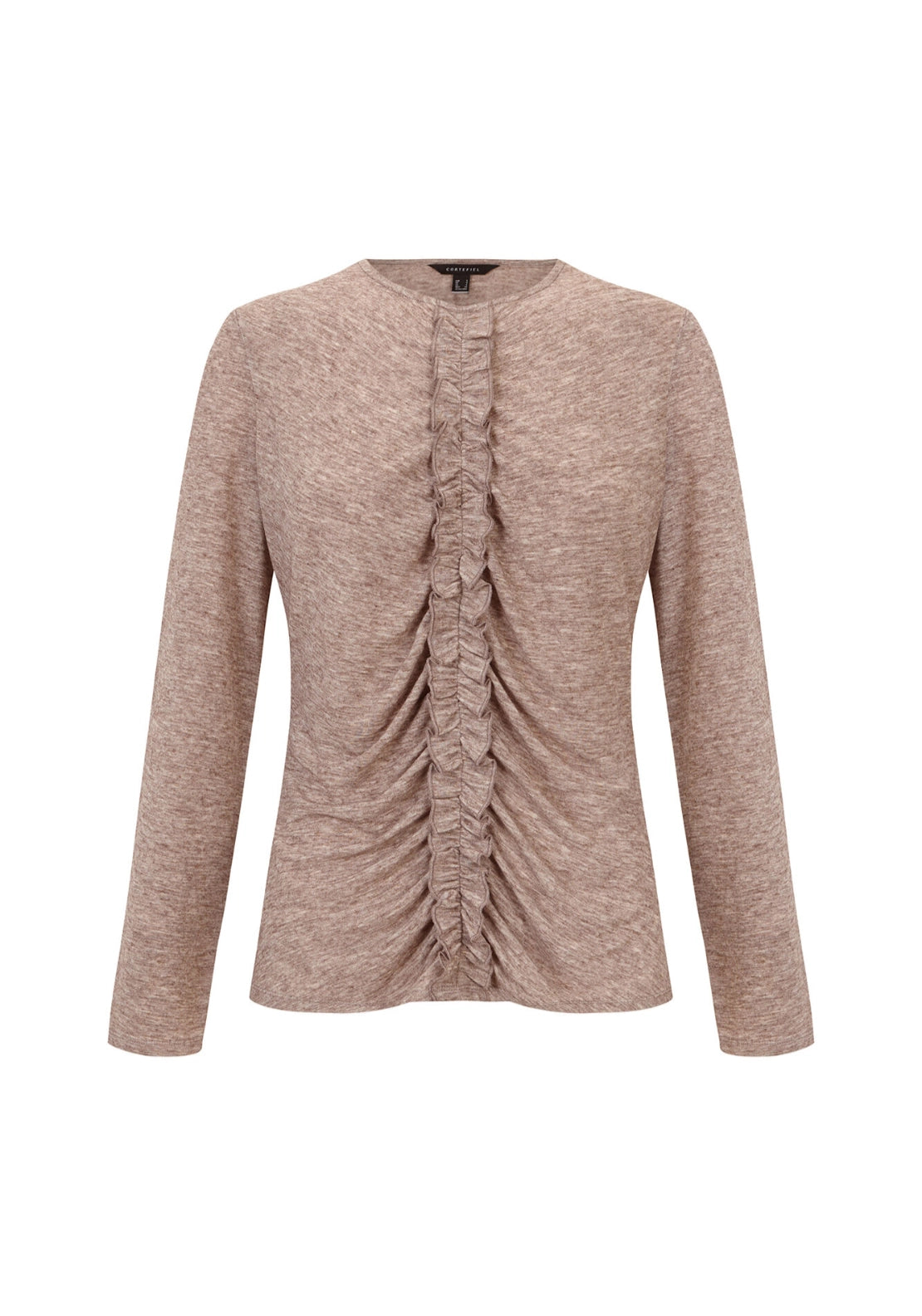 Fit Ruffle Top - Beige/camel