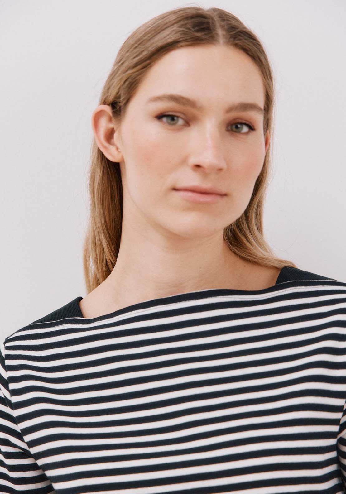 Cortefiel Striped t-shirt - White 4 Shaws Department Stores