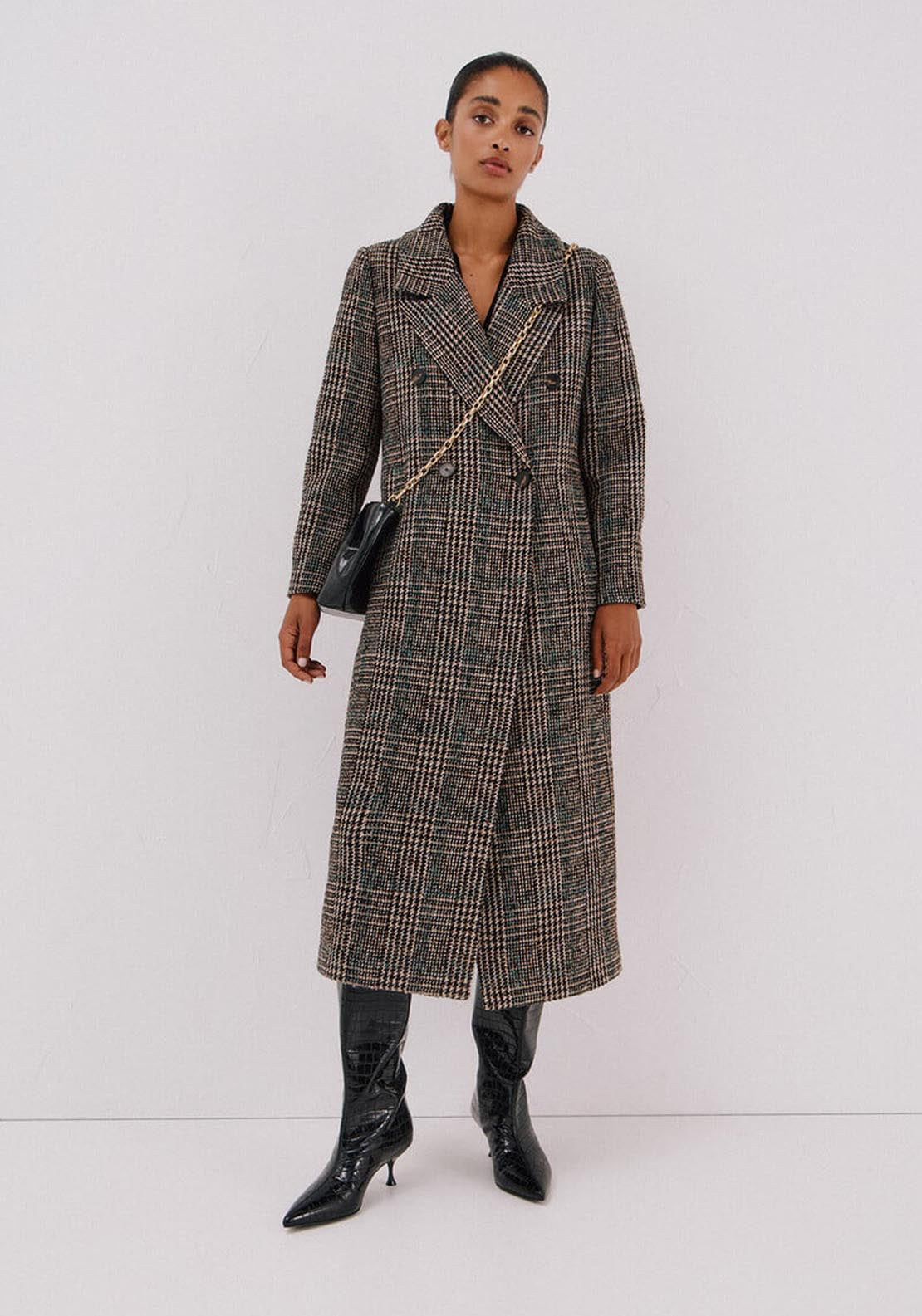 Long Fabric Coat - Multicolour
