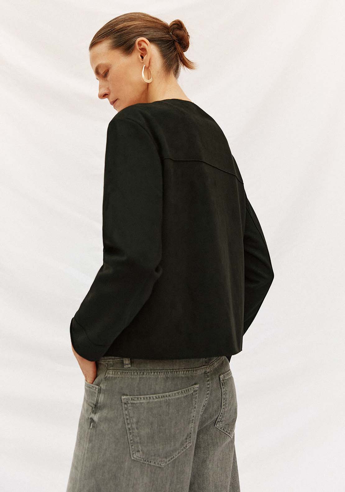 Faux Leather Jacket - Black