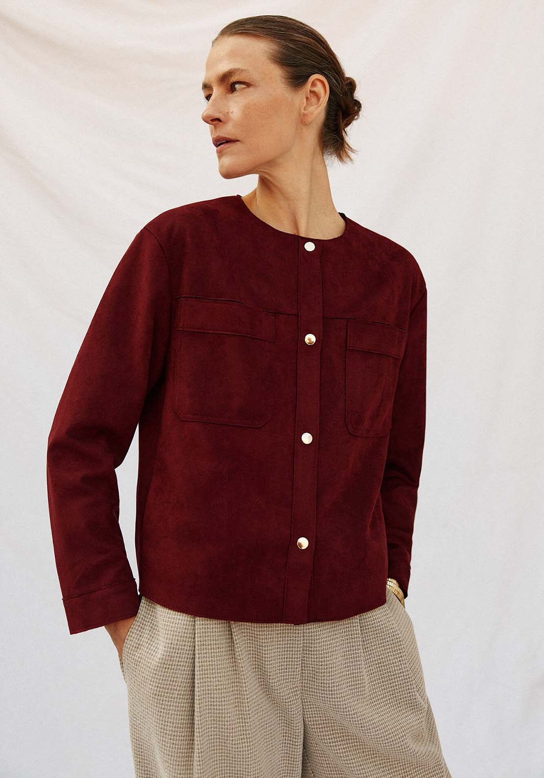 Faux Leather Jacket - Red