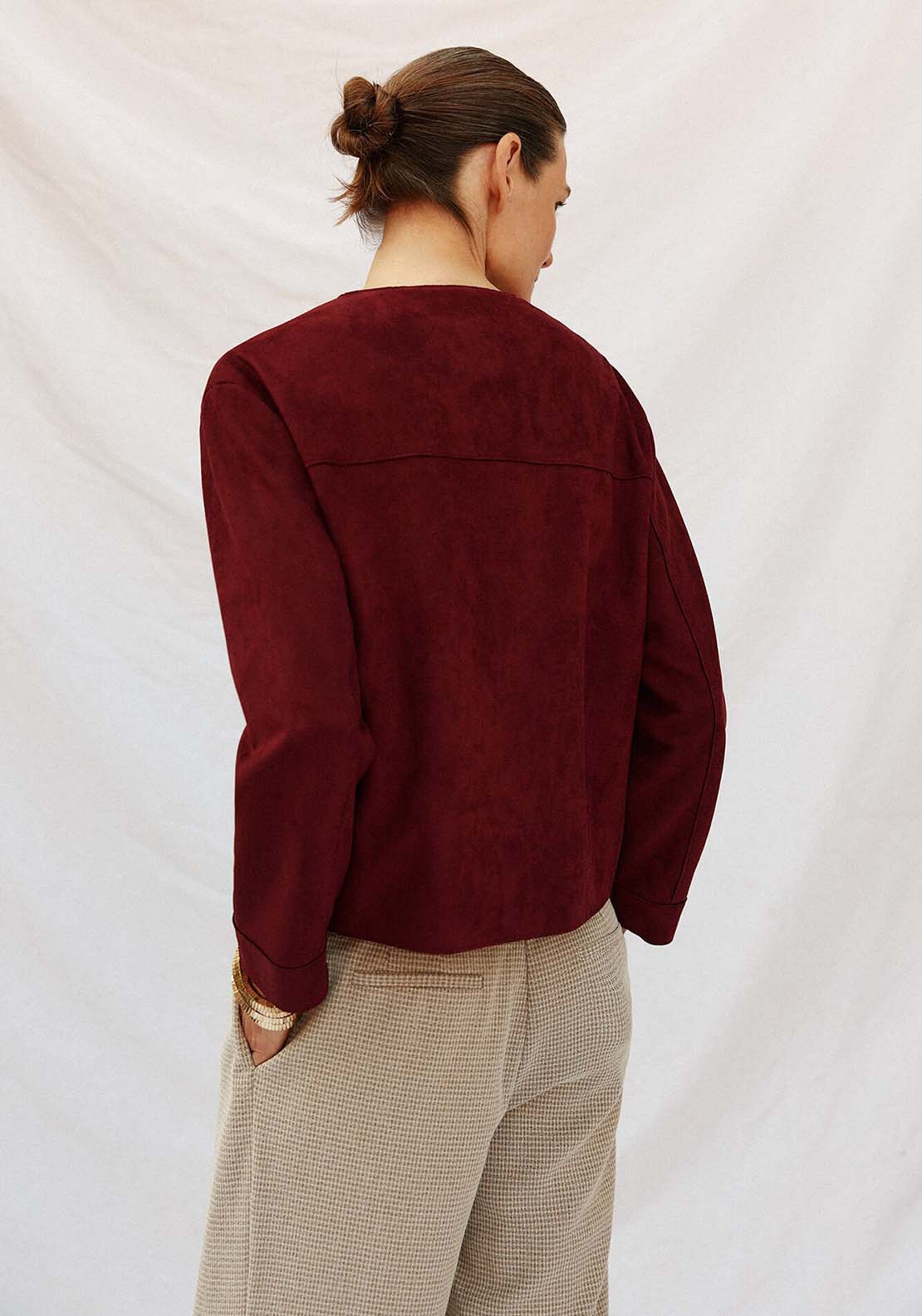 Faux Leather Jacket - Red