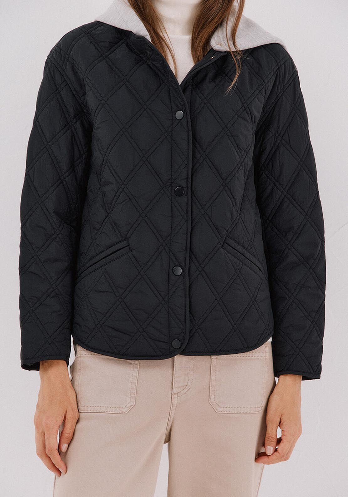 Short Hood Sweatshirt Anorak - Black
