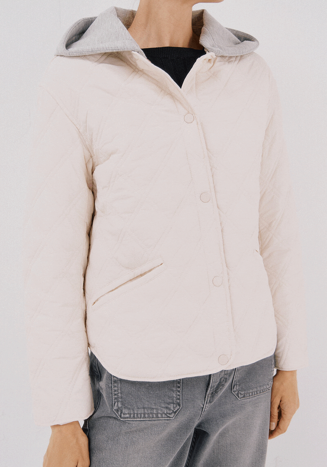Cortefiel Short Hood Sweatshirt Anorak - Beige 5 Shaws Department Stores