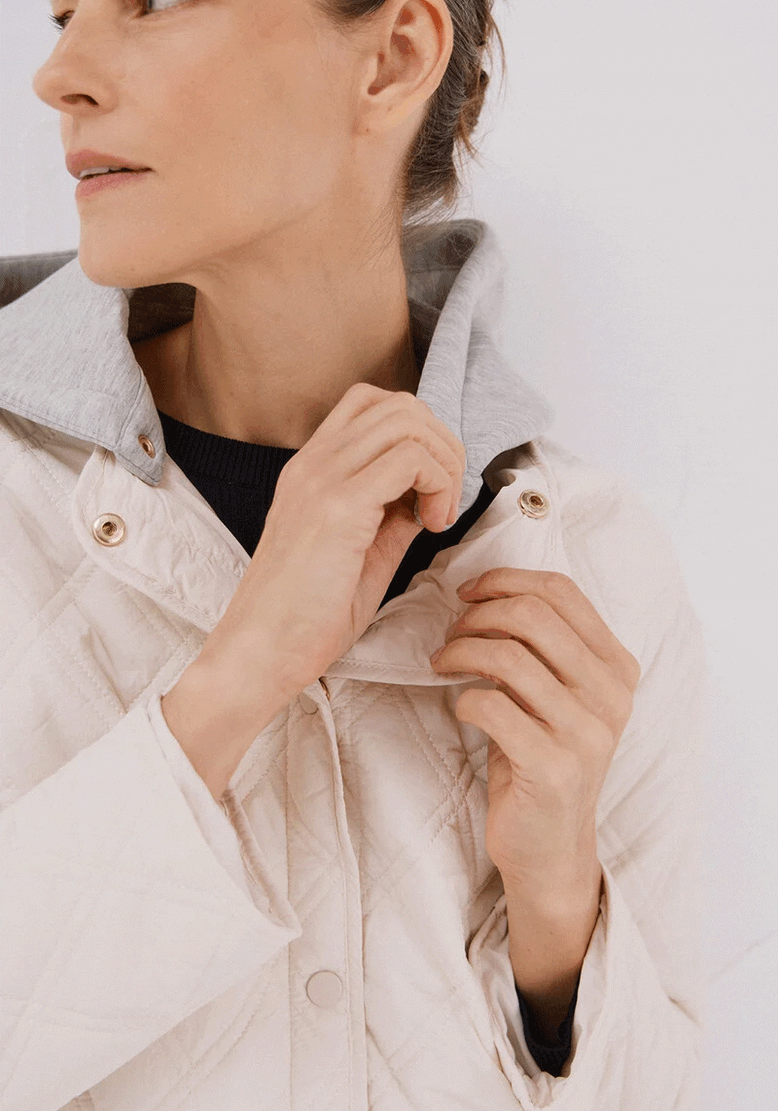 Cortefiel Short Hood Sweatshirt Anorak - Beige 6 Shaws Department Stores
