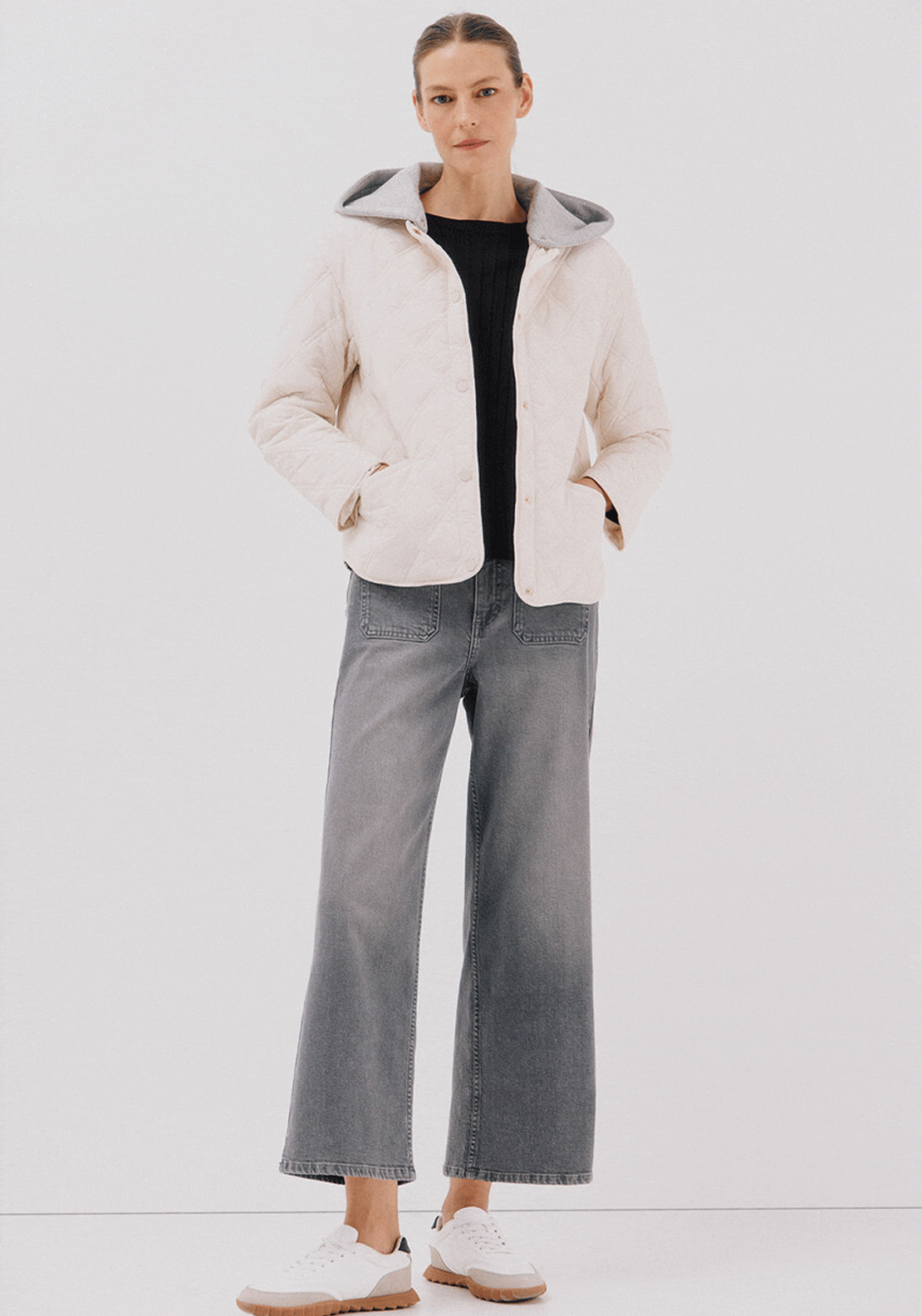 Cortefiel Short Hood Sweatshirt Anorak - Beige 7 Shaws Department Stores