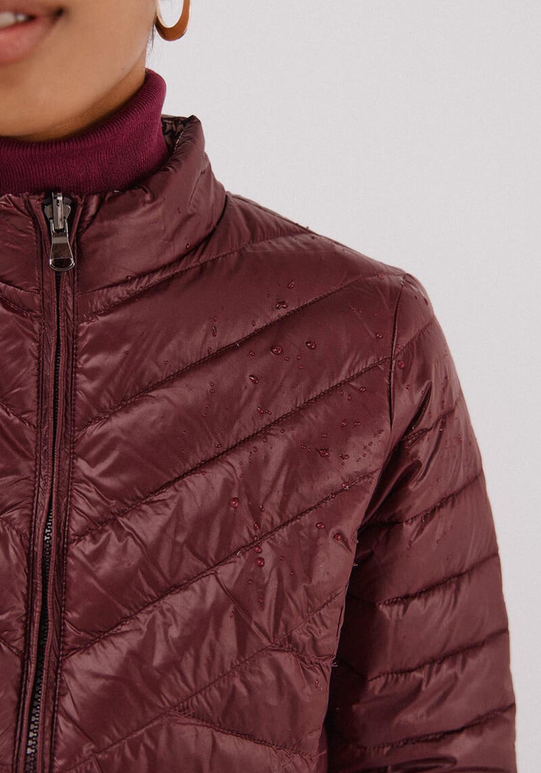 Cortefiel Reversible Feather Bomber Jacket - Red 5 Shaws Department Stores