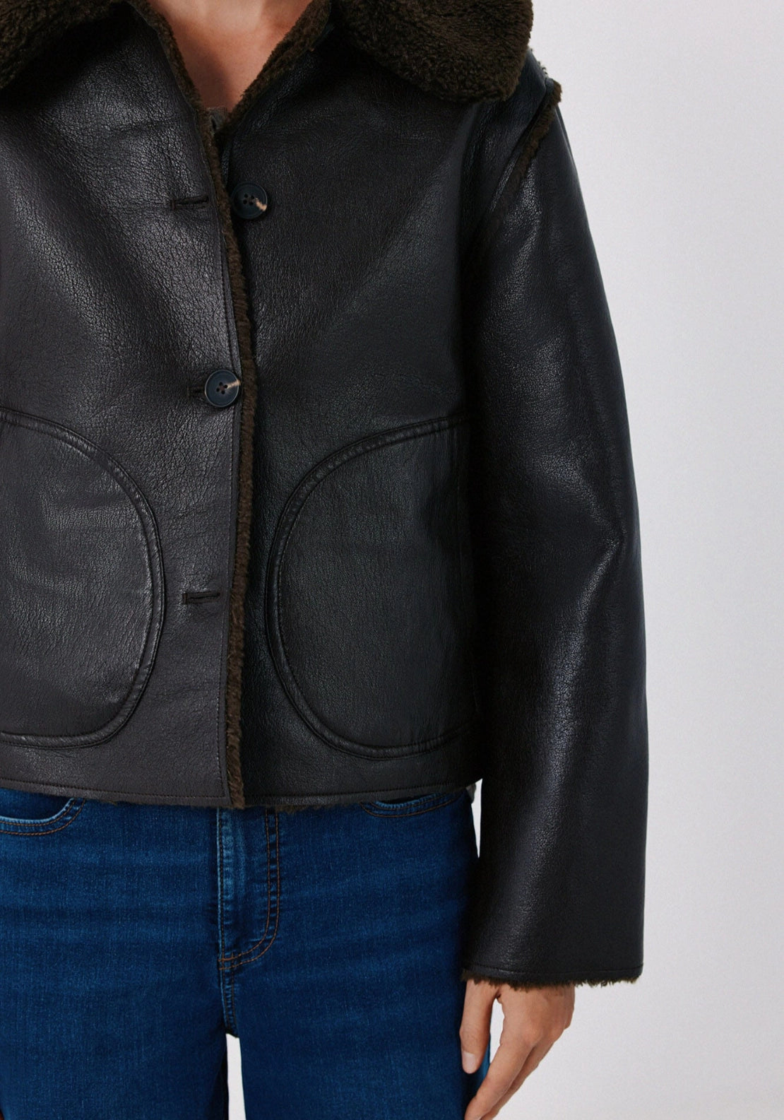 Short Double-Faced Jacket - Dark Brown
