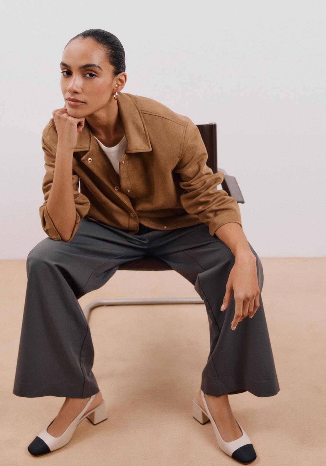 Cortefiel Faux Leather Jacket - Toasted 5 Shaws Department Stores