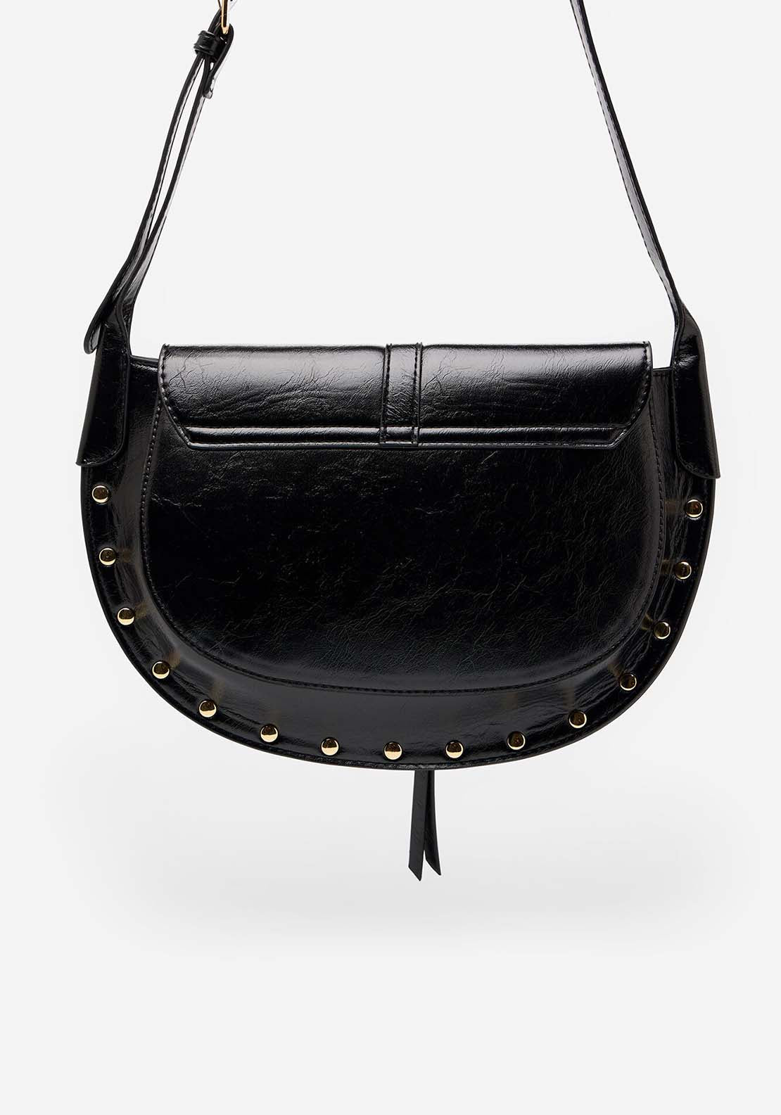 Crossbody Bag With Flap - Black