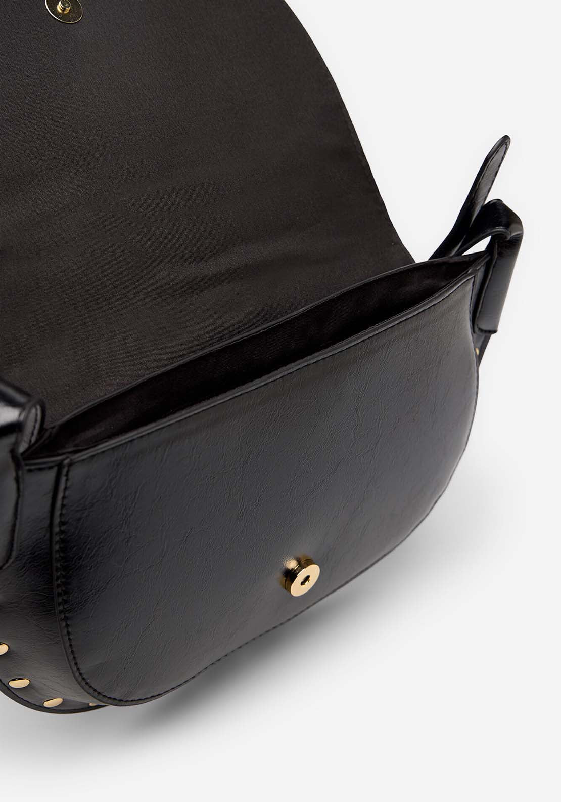 Crossbody Bag With Flap - Black