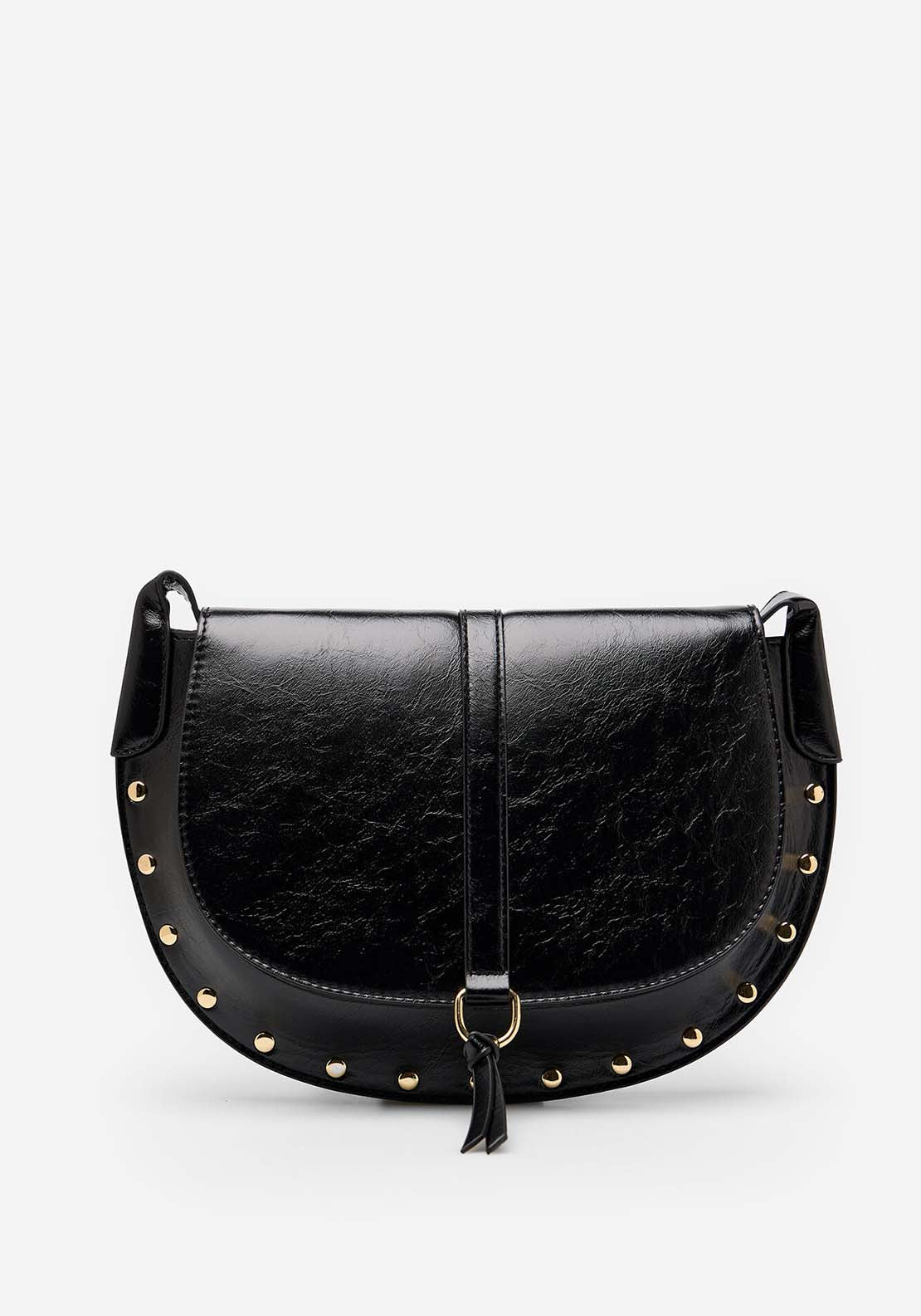 Crossbody Bag With Flap - Black