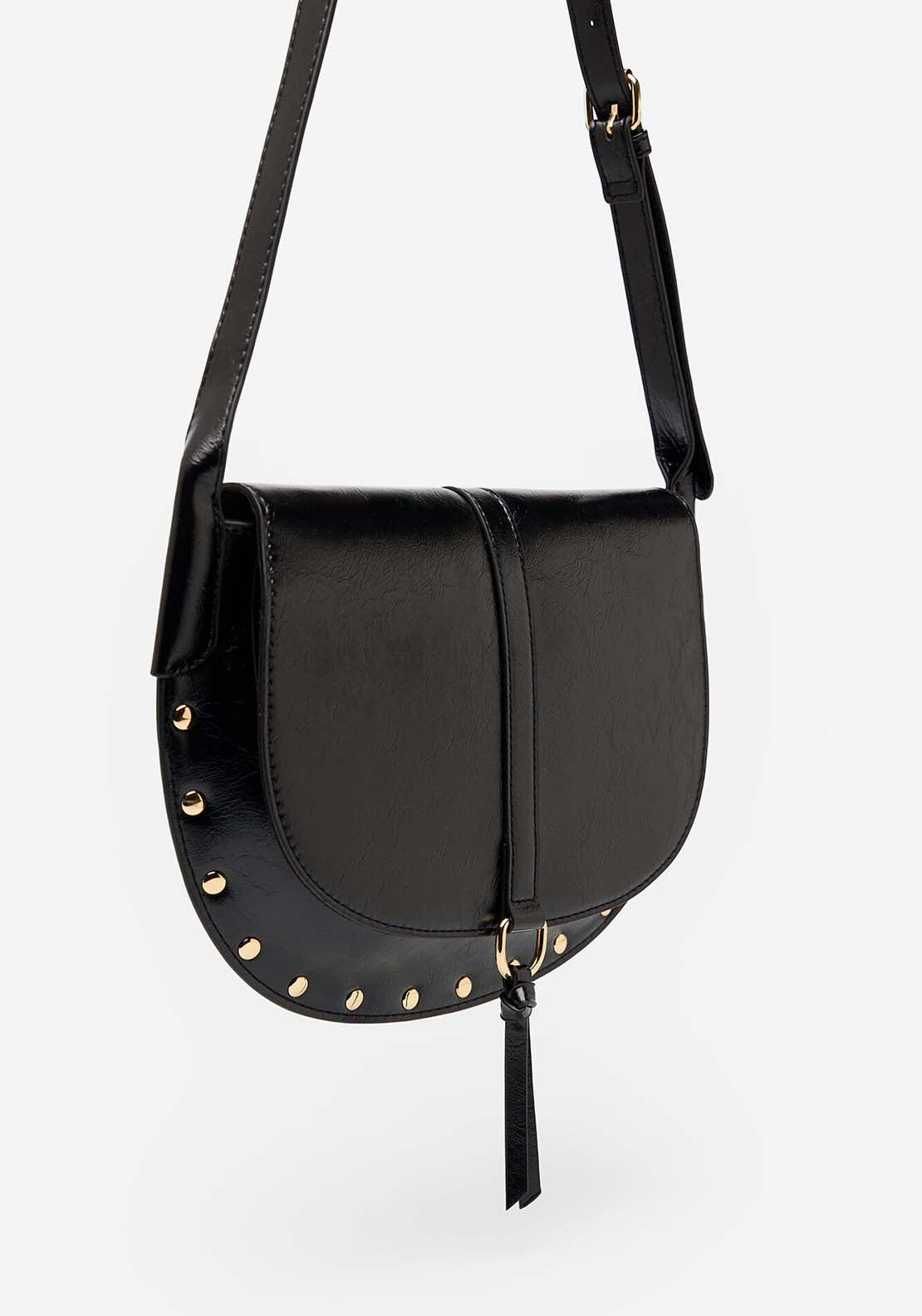 Crossbody Bag With Flap - Black