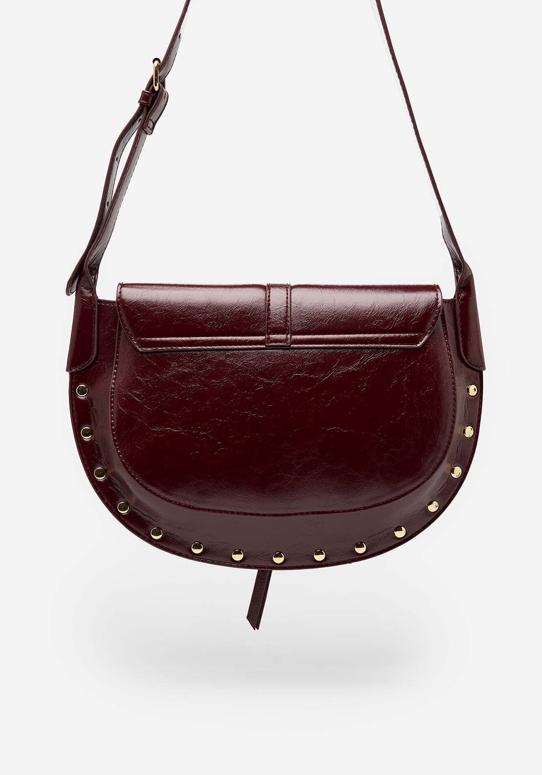 Crossbody Bag With Flap - Maroon