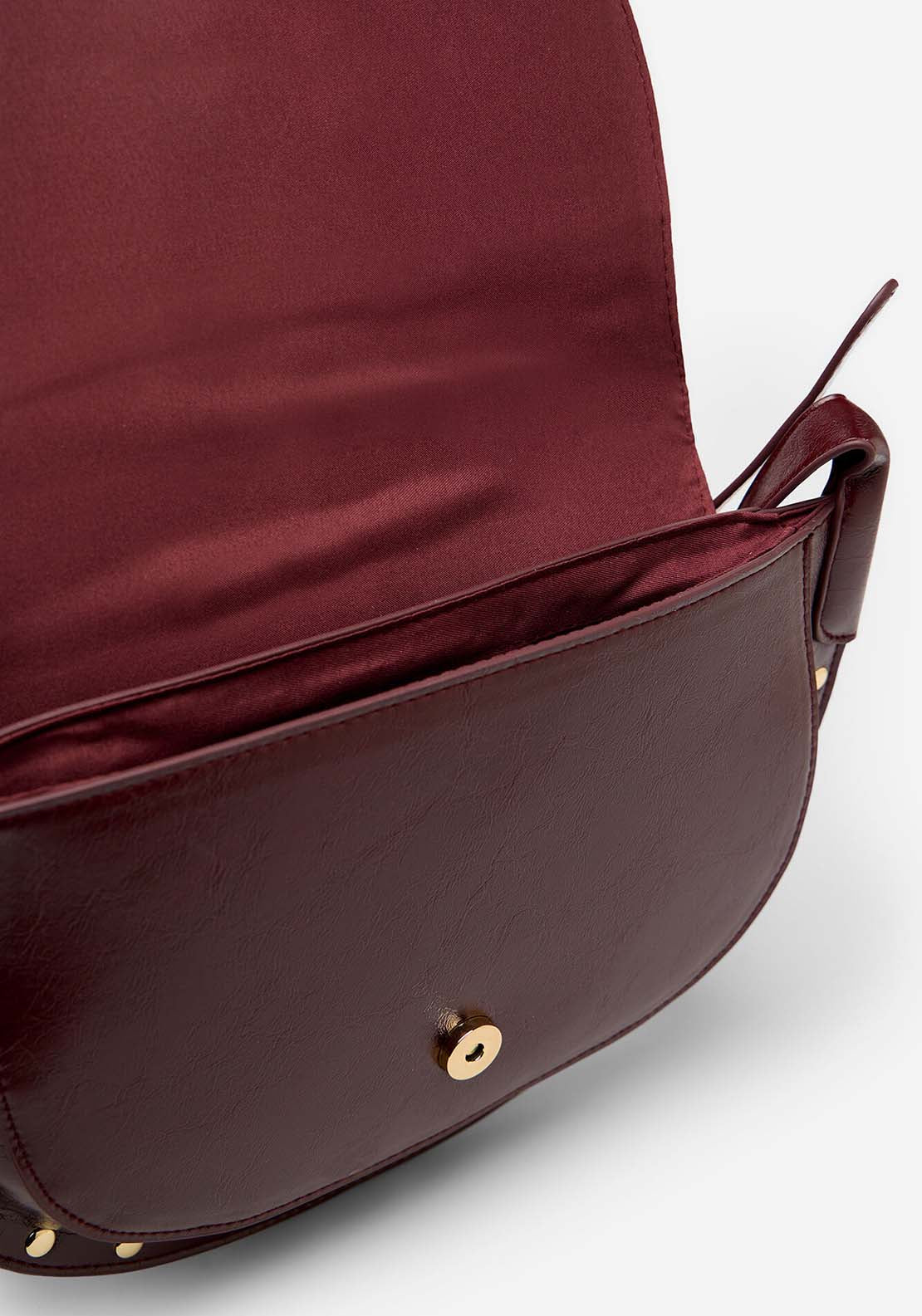 Crossbody Bag With Flap - Maroon