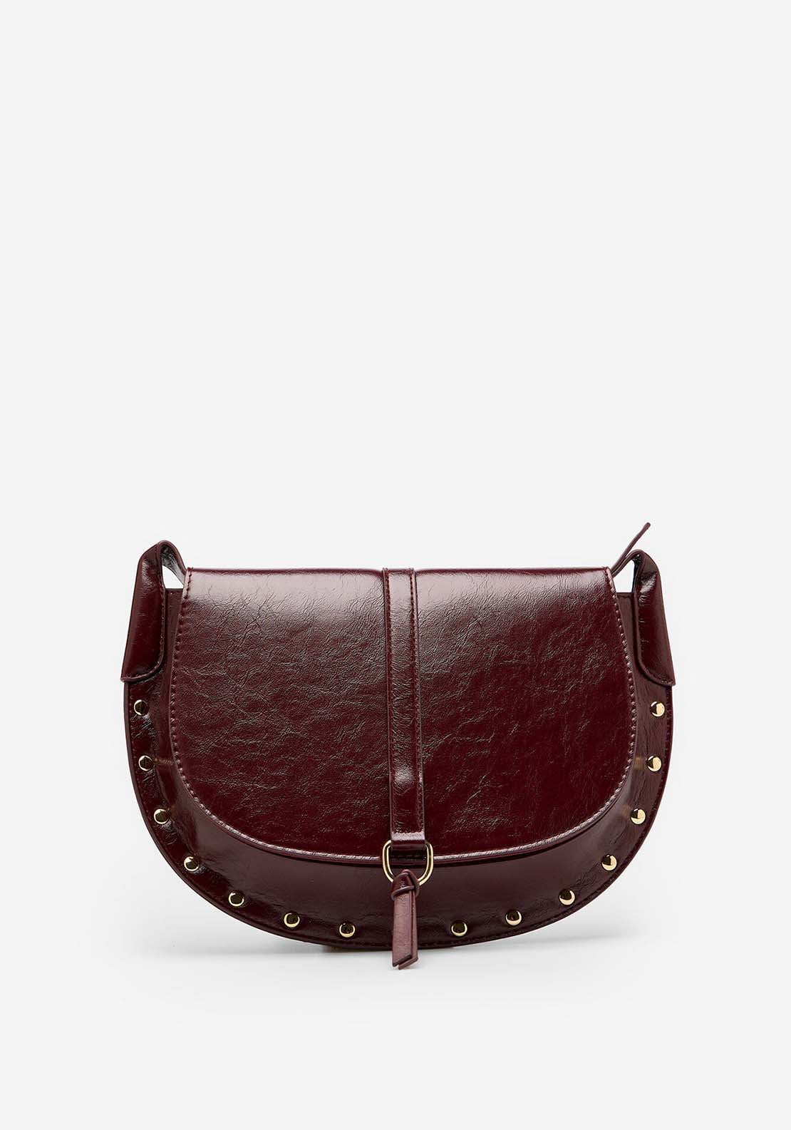 Crossbody Bag With Flap - Maroon