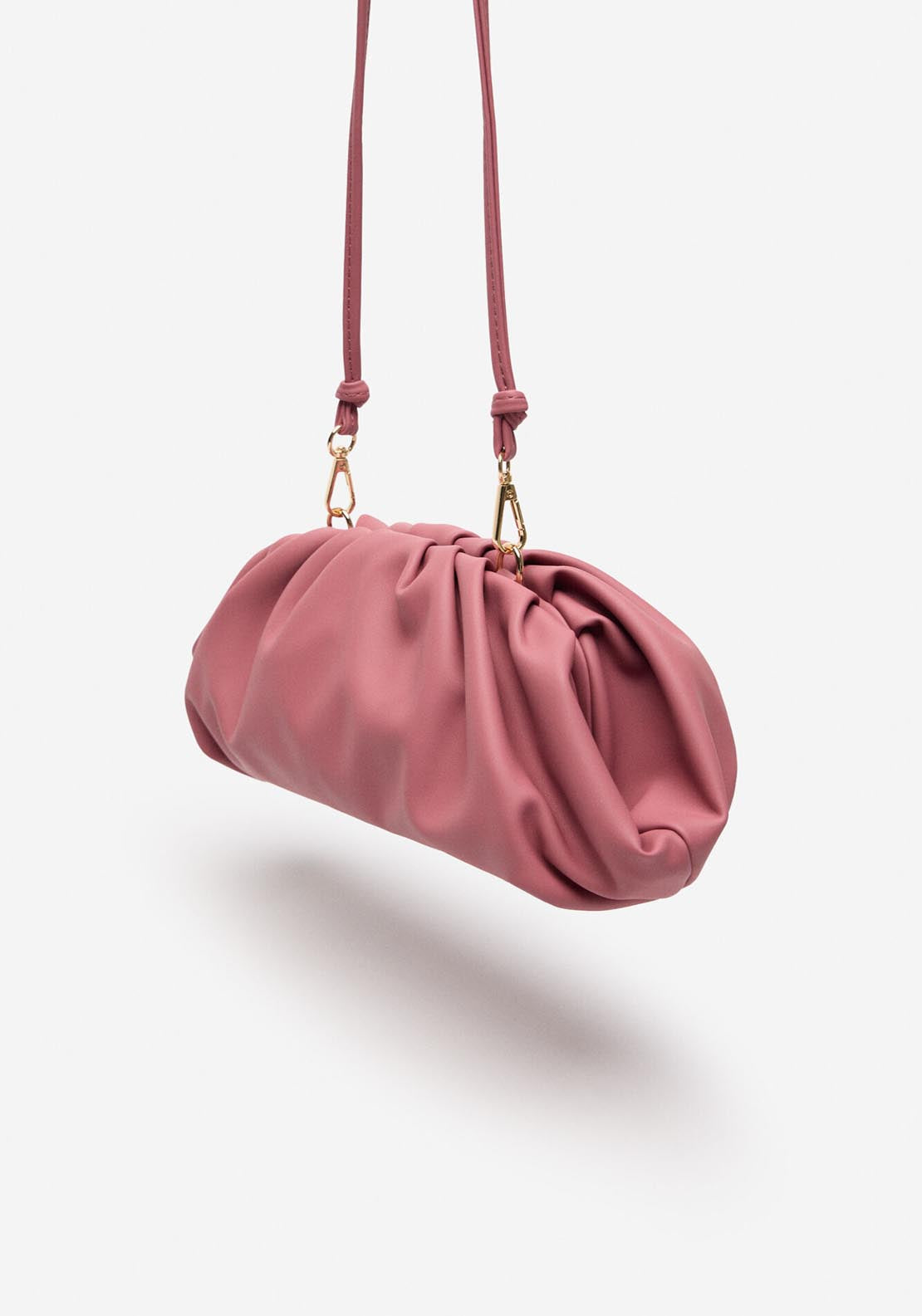 Cortefiel Ruched Crossbody Bag - Pink 1 Shaws Department Stores
