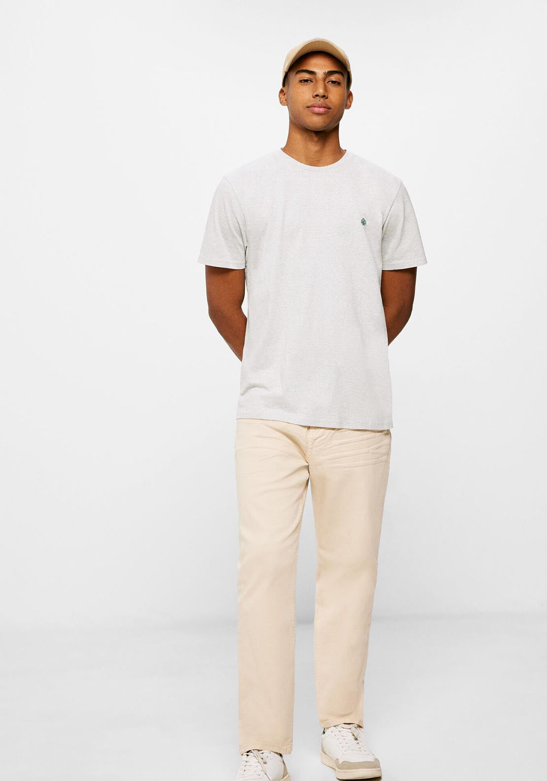 Springfield Short Sleeve Microstripe Tshirt - Green 5 Shaws Department Stores