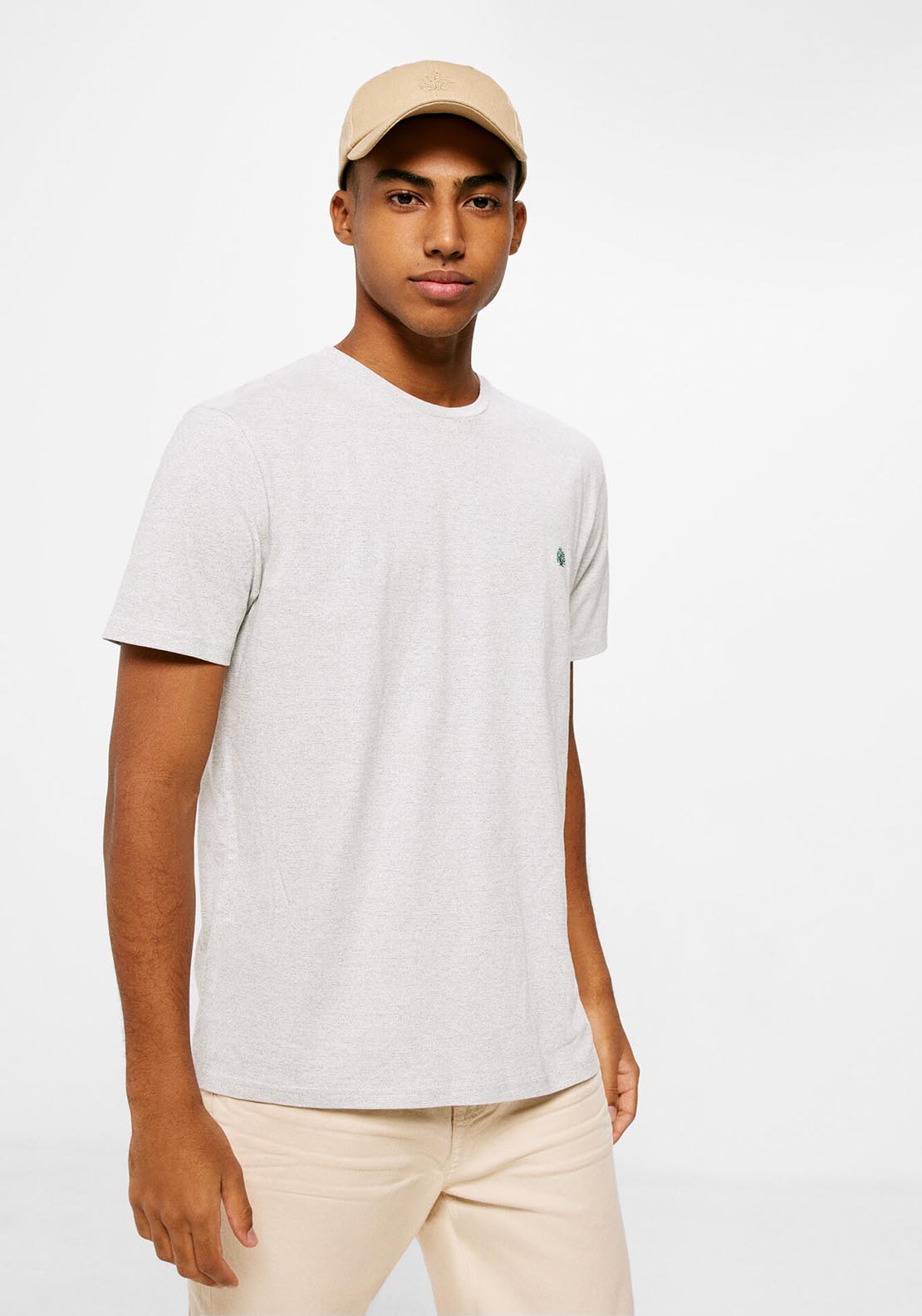 Springfield Short Sleeve Microstripe Tshirt - Green 1 Shaws Department Stores