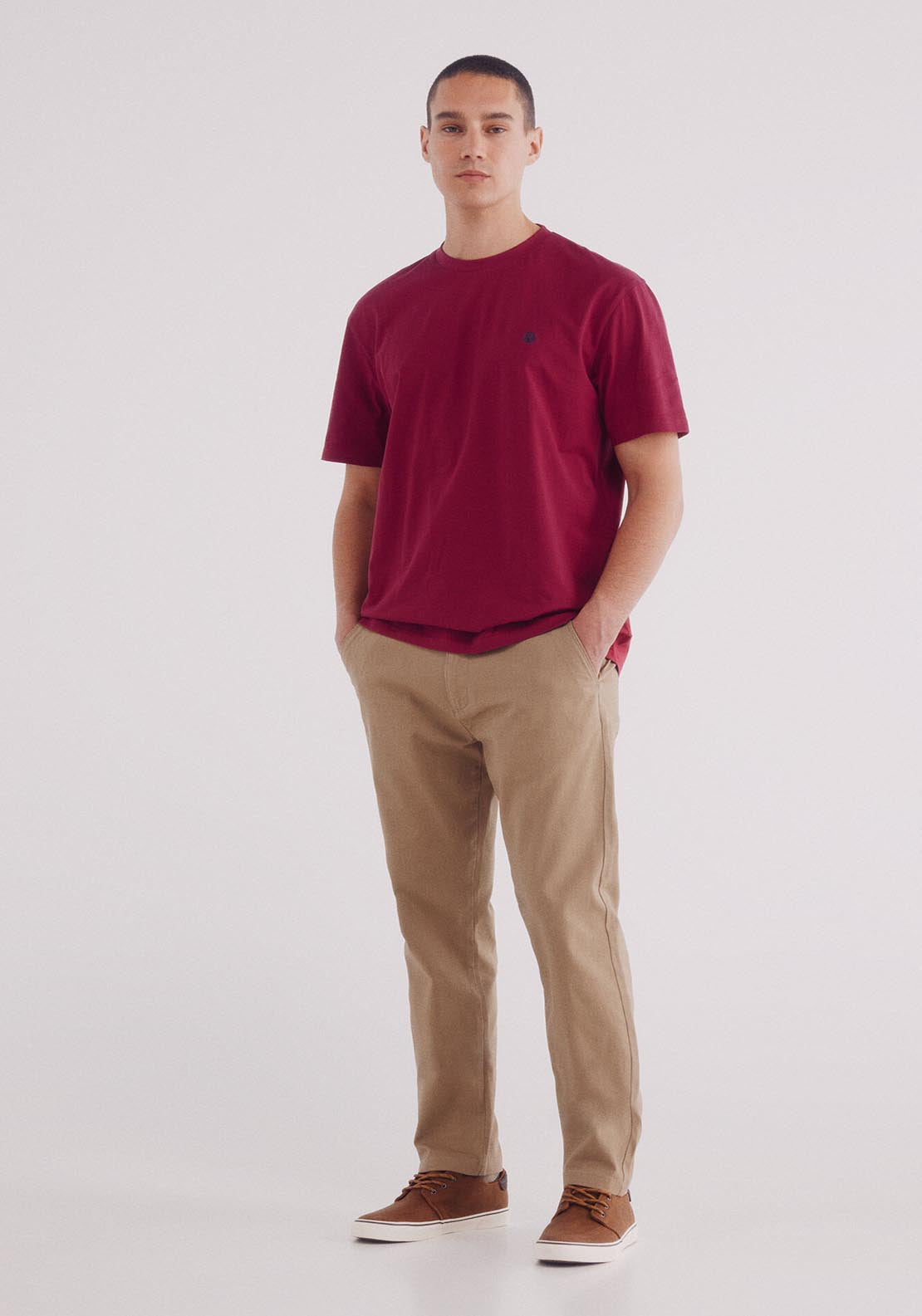 Springfield Basic Round Neck T-Shirt - Red 4 Shaws Department Stores