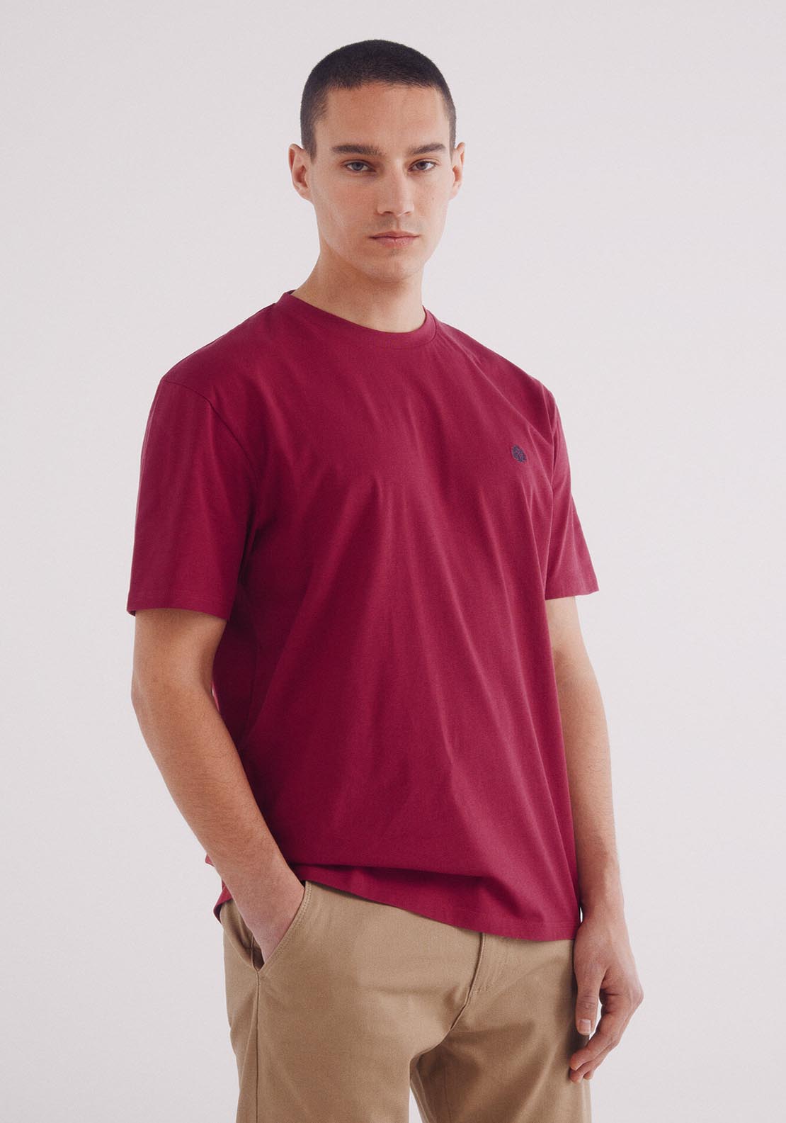 Springfield Basic Round Neck T-Shirt - Red 1 Shaws Department Stores