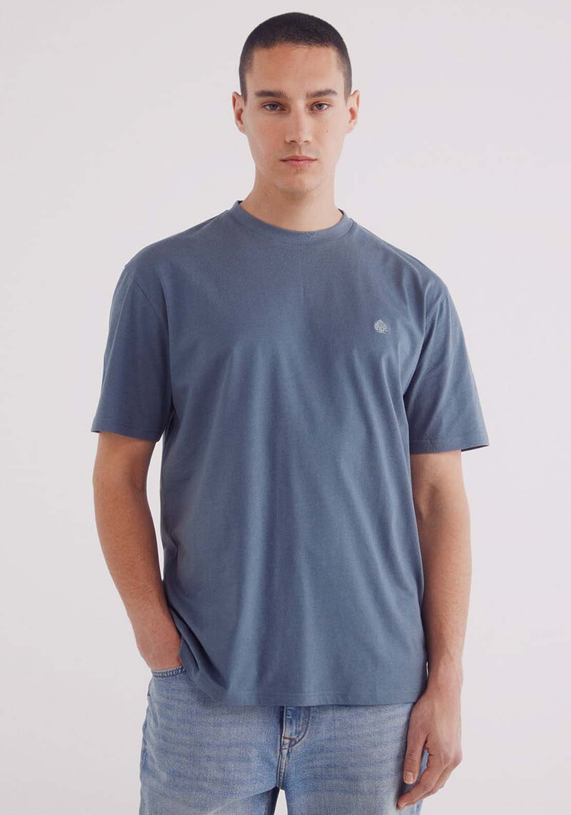 Springfield Basic Round Neck T-Shirt - Blue 5 Shaws Department Stores
