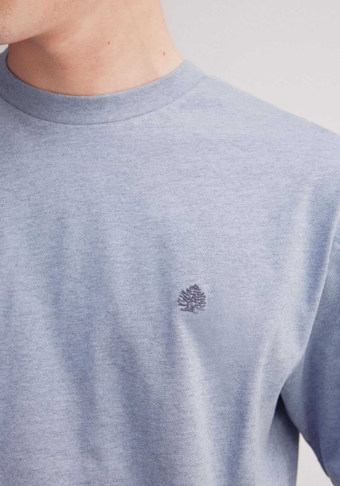 Springfield Basic Melange T-Shirt - Blue 4 Shaws Department Stores