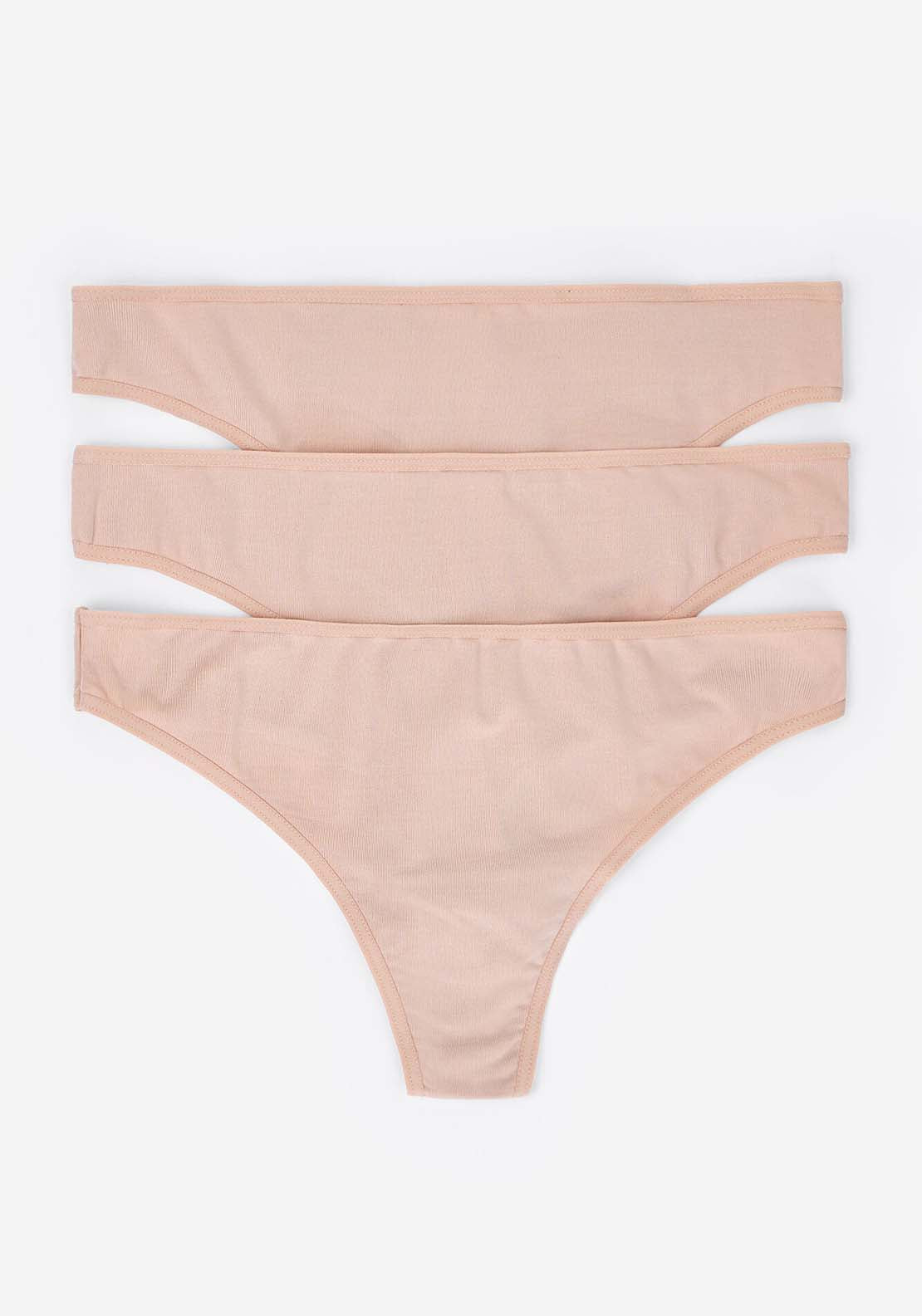 Essential Microfibre Thong Pack - Brown