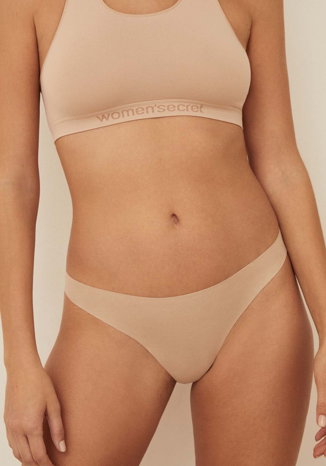 Essential Cotton Invisible Thong - Brown