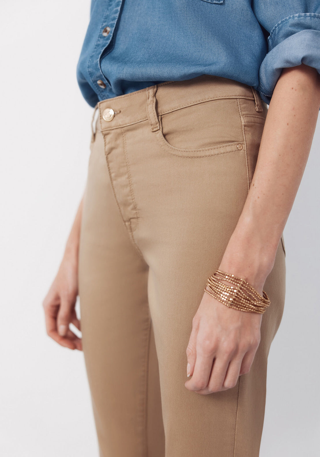 Cortefiel Skinny Jeans Sensational Color - Brown 3 Shaws Department Stores