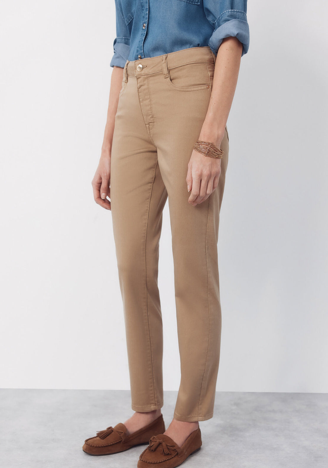 Cortefiel Skinny Jeans Sensational Color - Brown 1 Shaws Department Stores