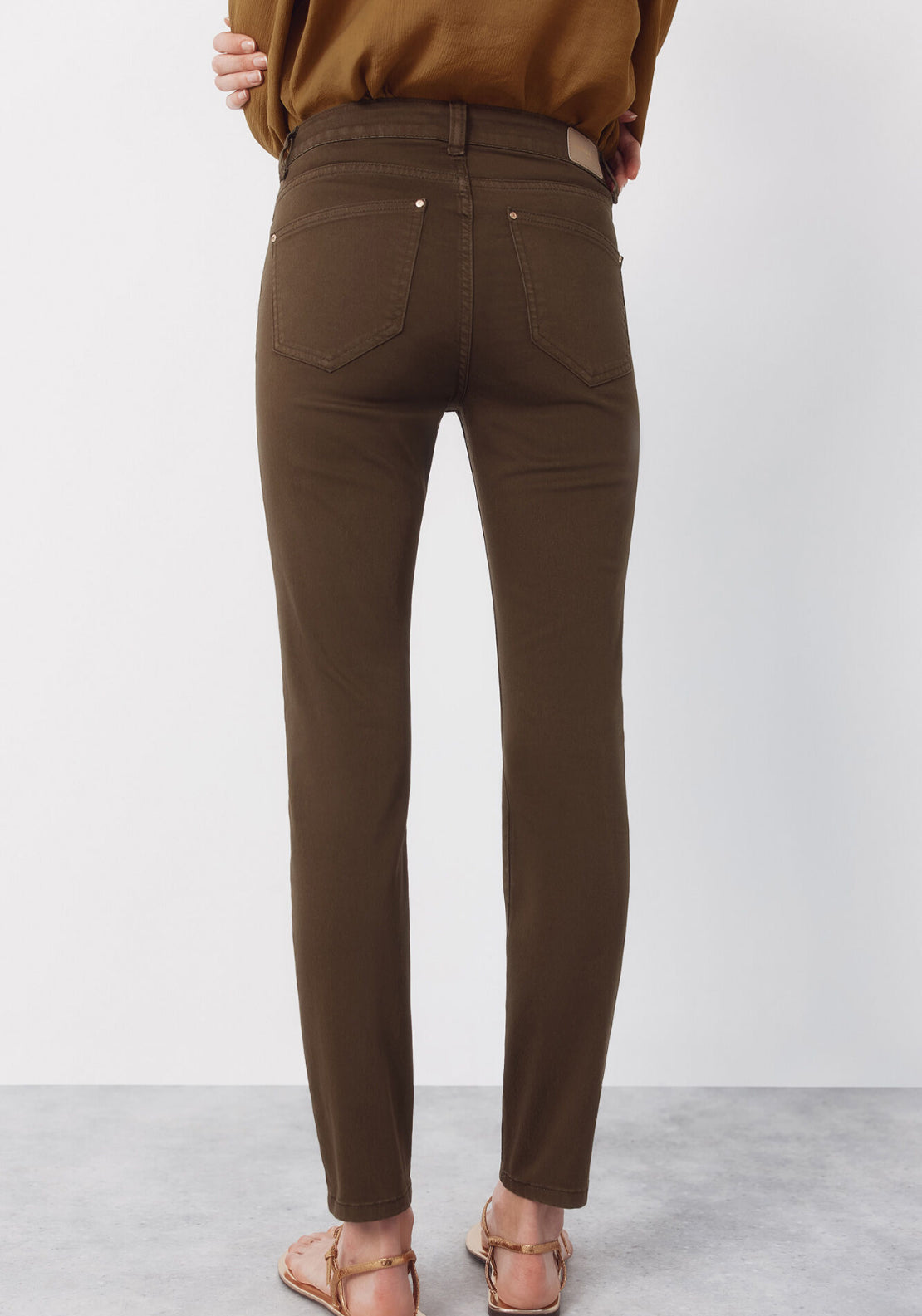 Cortefiel Skinny Jeans Sensational Color - Green 2 Shaws Department Stores