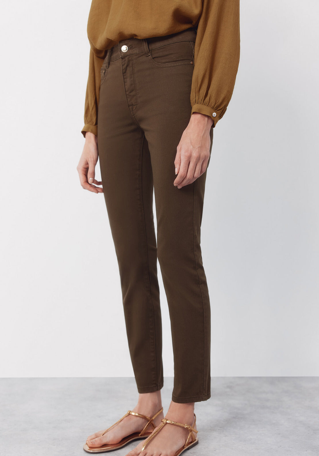 Cortefiel Skinny Jeans Sensational Color - Green 1 Shaws Department Stores