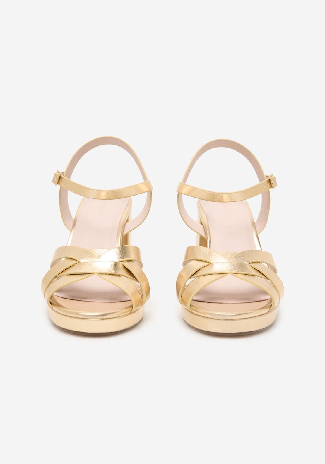 Cortefiel Platform Heel Sandal - Gold/mustard 3 Shaws Department Stores