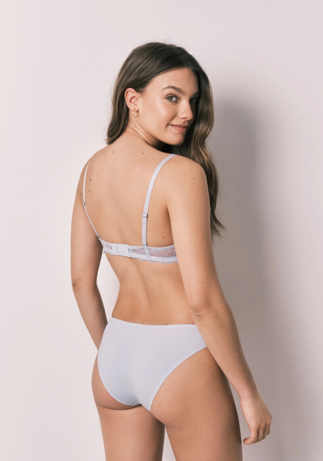 Classic Microfibre & Lace Briefs - Blue