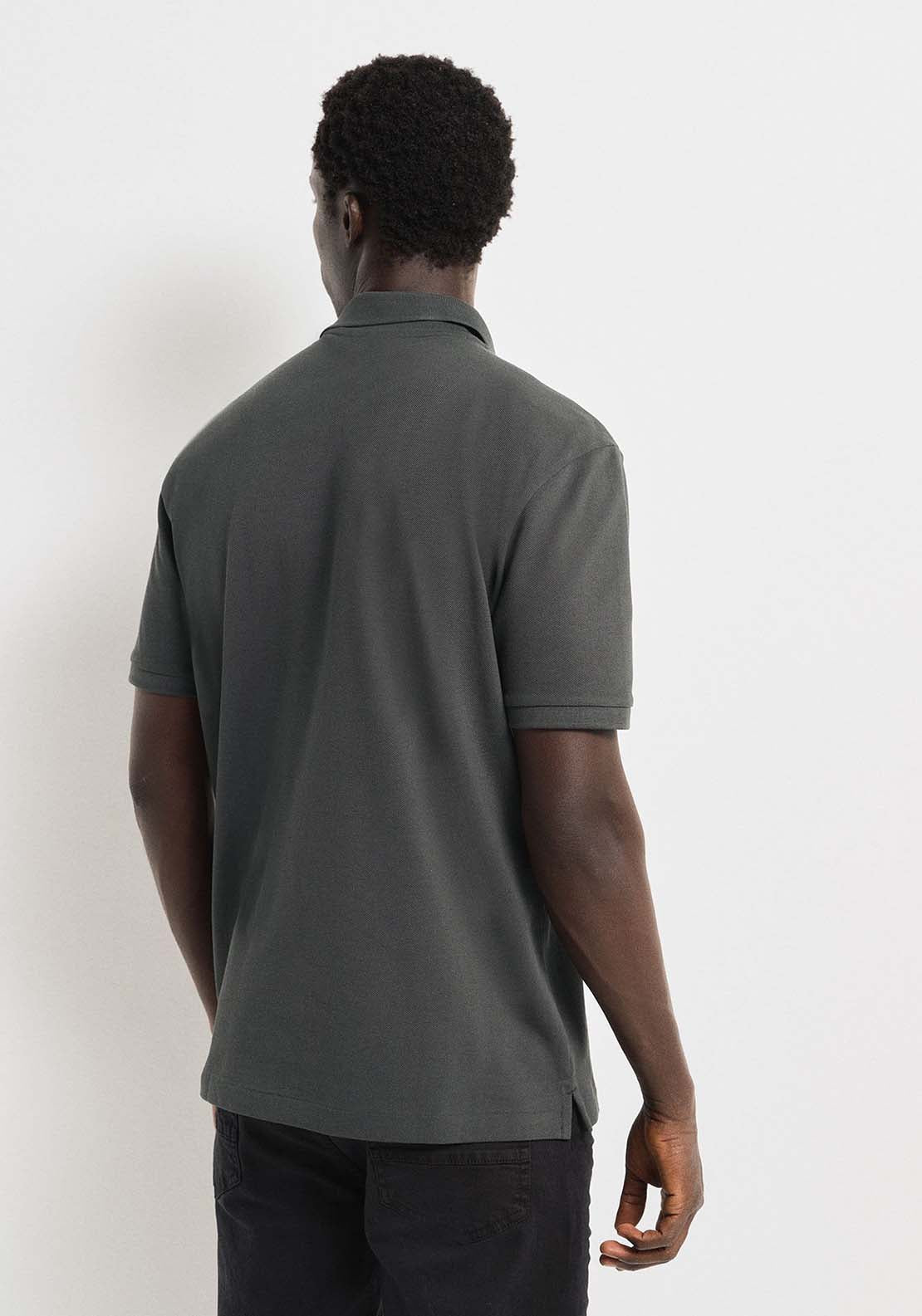 Springfield Regular fit basic piqué polo - Green 3 Shaws Department Stores