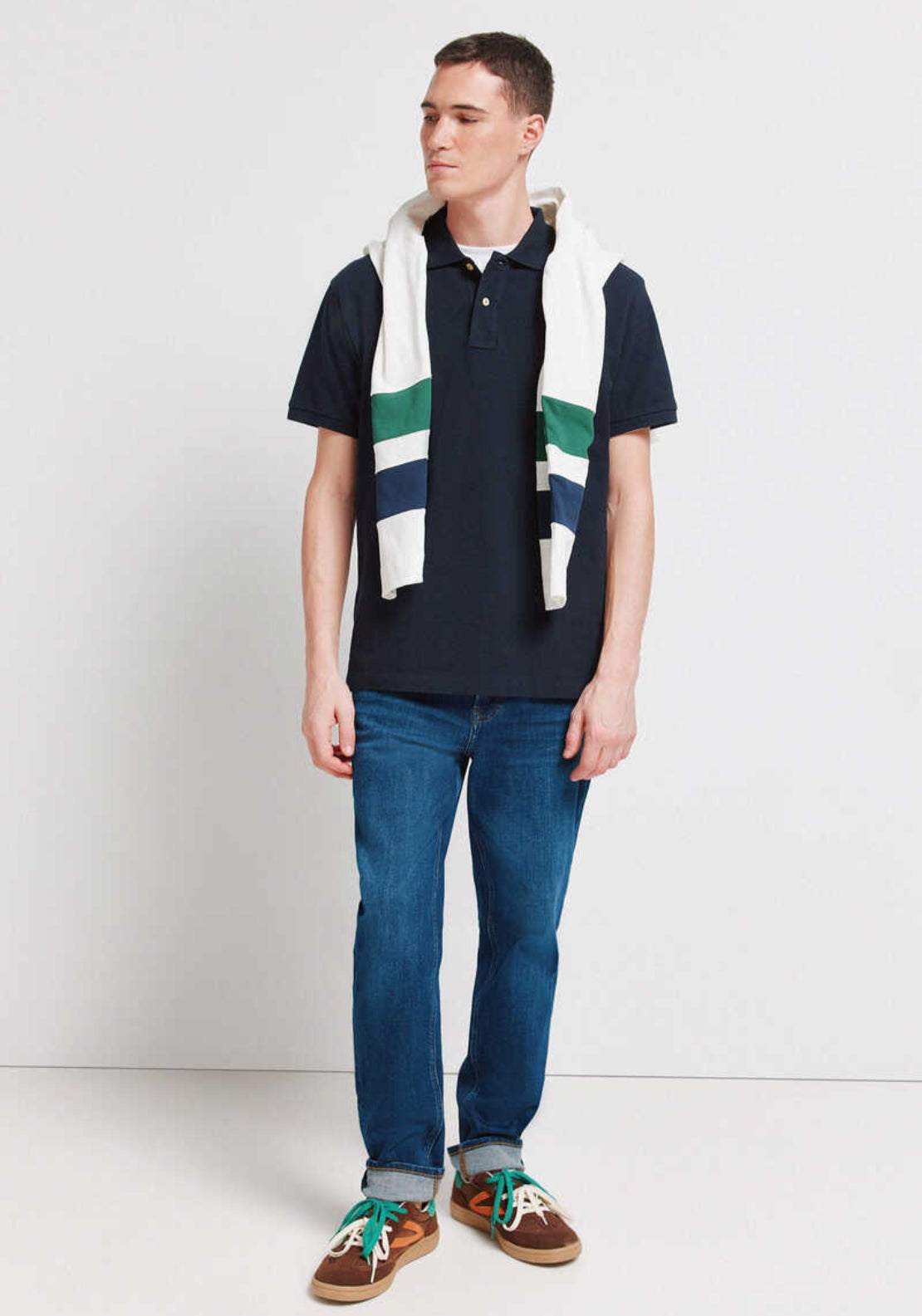 100% Cotton Basic Regular Fit Polo Shirt - Blue