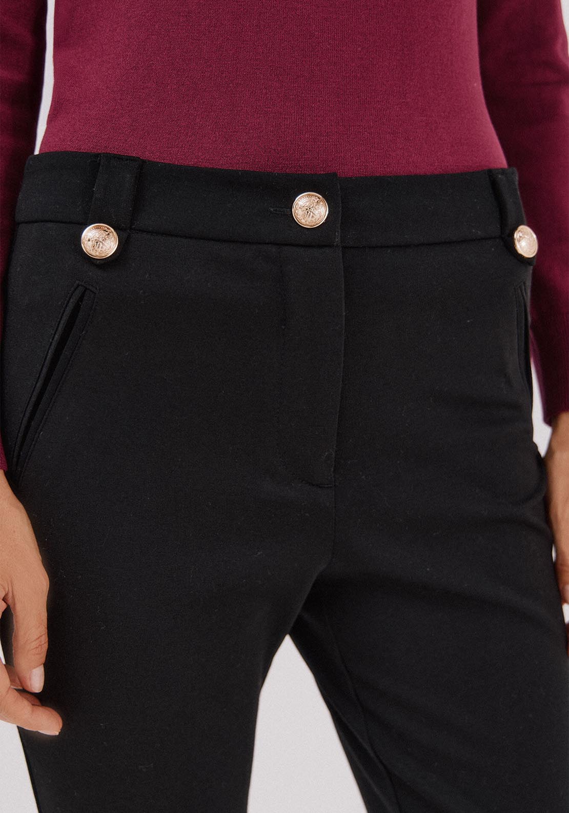 Cortefiel Jersey Knit Trousers - Black 3 Shaws Department Stores