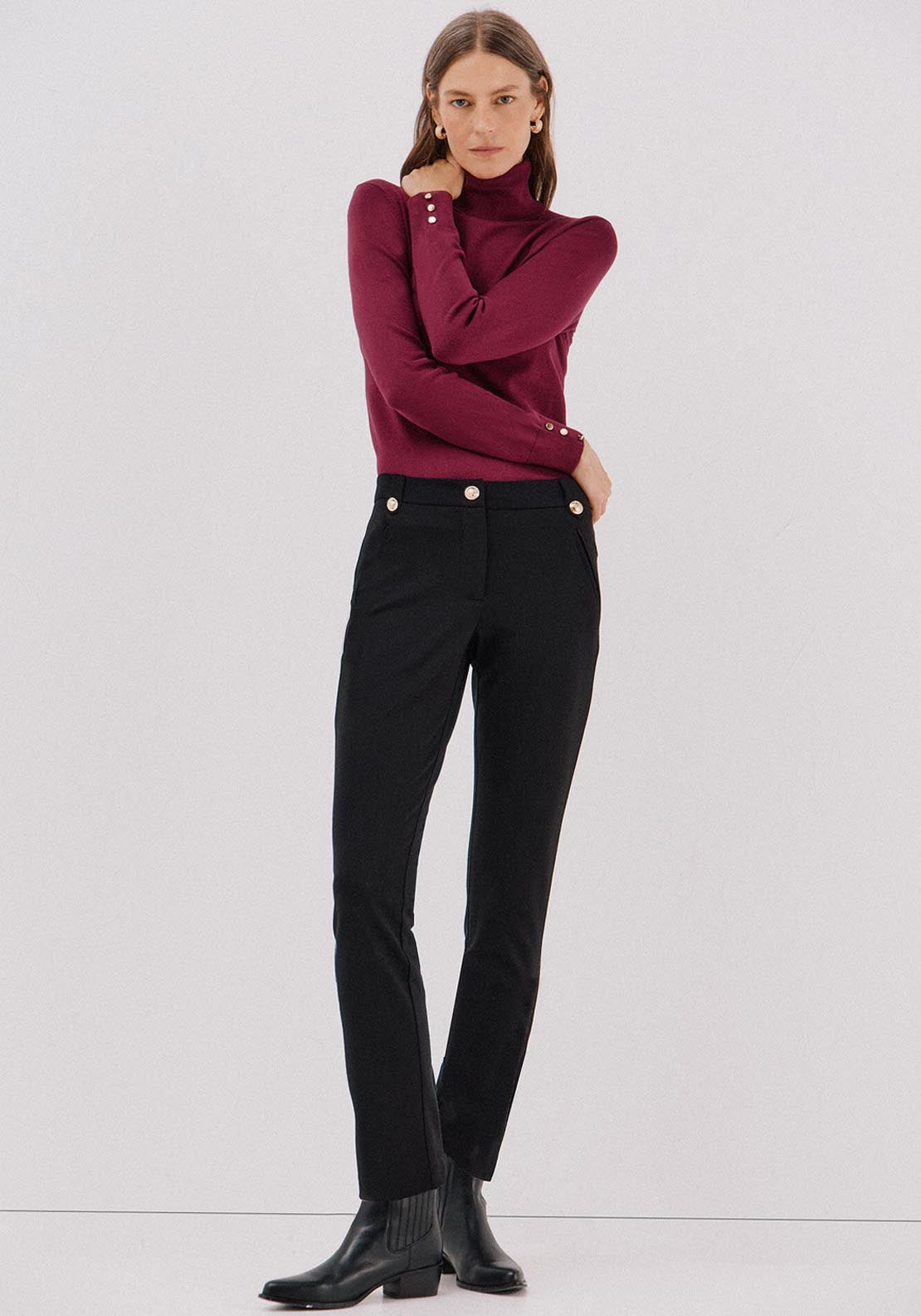 Cortefiel Jersey Knit Trousers - Black 5 Shaws Department Stores