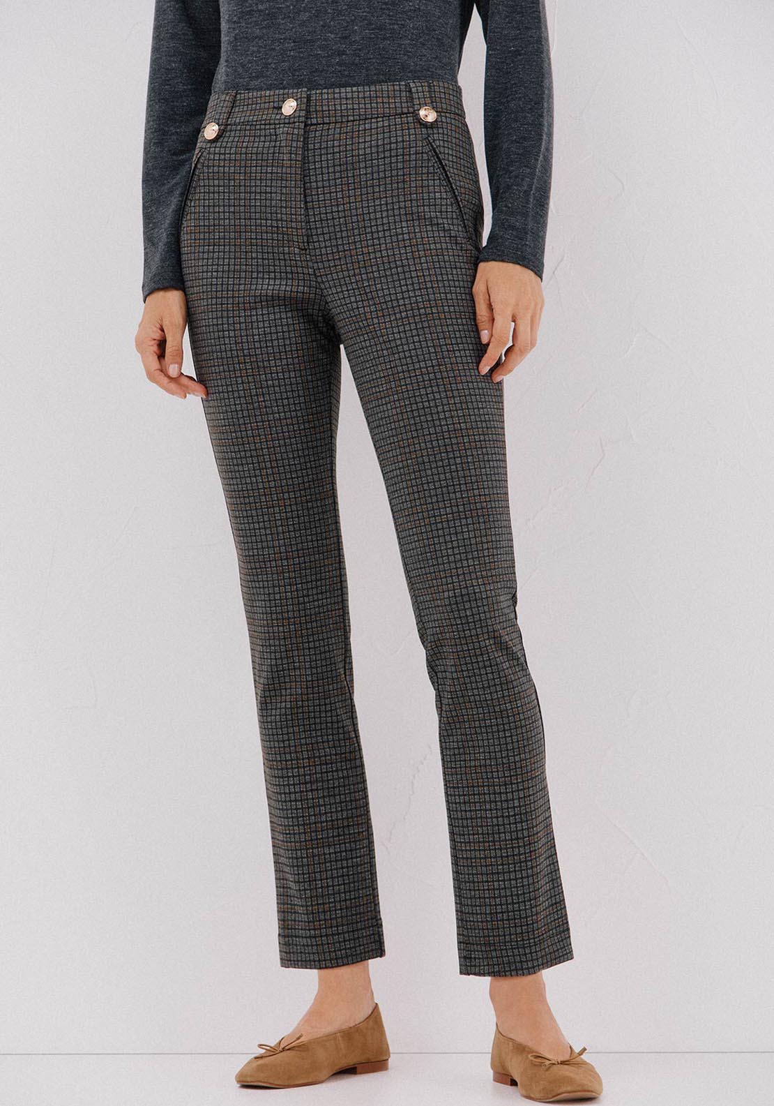 Cortefiel Jersey Knit Trousers - Grey 1 Shaws Department Stores